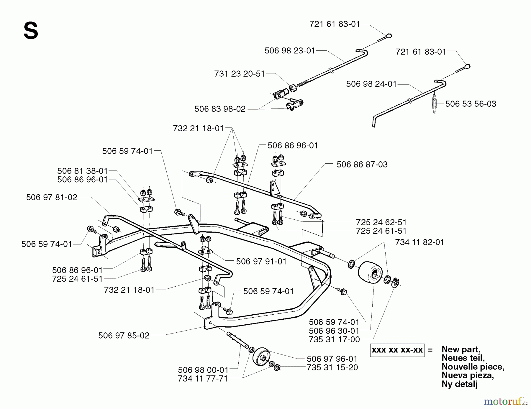 Jonsered Reitermäher FR2113 MA - Jonsered Rear-Engine Riding Mower (2002-03) PROTECTION FRAME