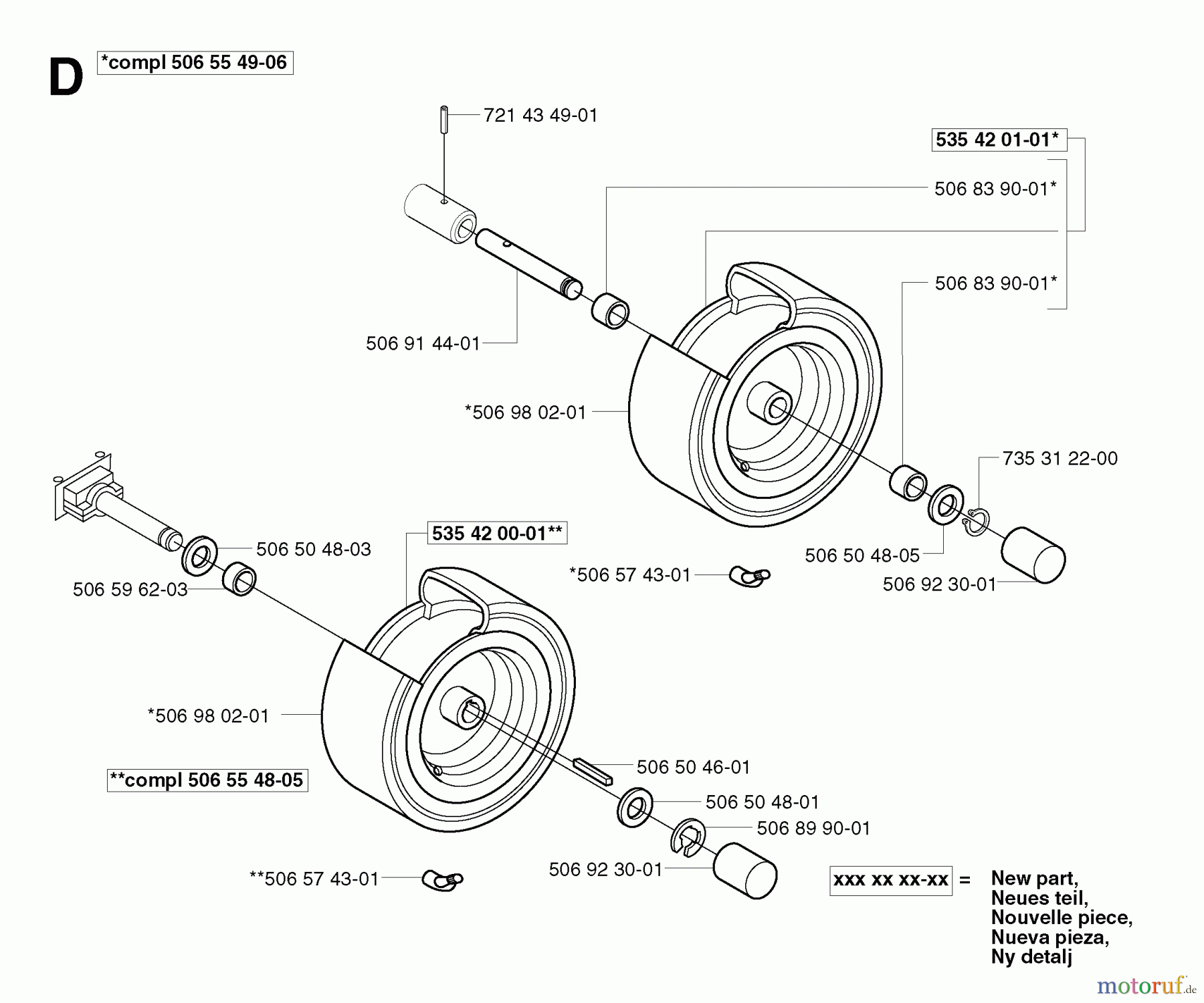 Jonsered Reitermäher FR2113 MA - Jonsered Rear-Engine Riding Mower (2002-03) WHEELS TIRES