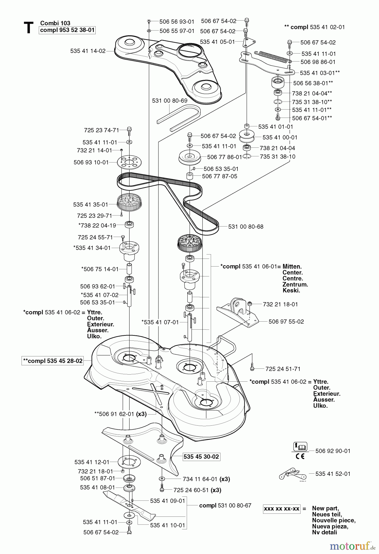 Jonsered Reitermäher FR2115 MA - Jonsered Rear-Engine Riding Mower (2003-01) 103CM CUTTING DECK