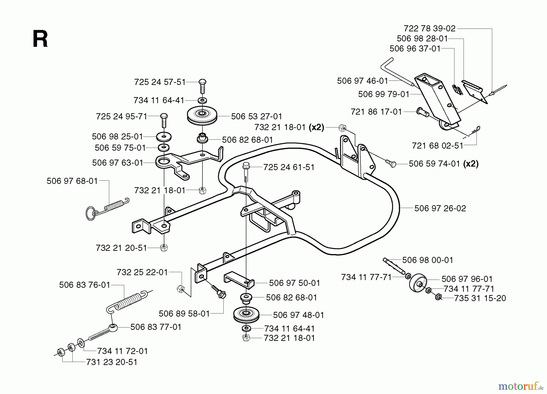 Jonsered Reitermäher FR2115 MA - Jonsered Rear-Engine Riding Mower (2002-03) FRAME
