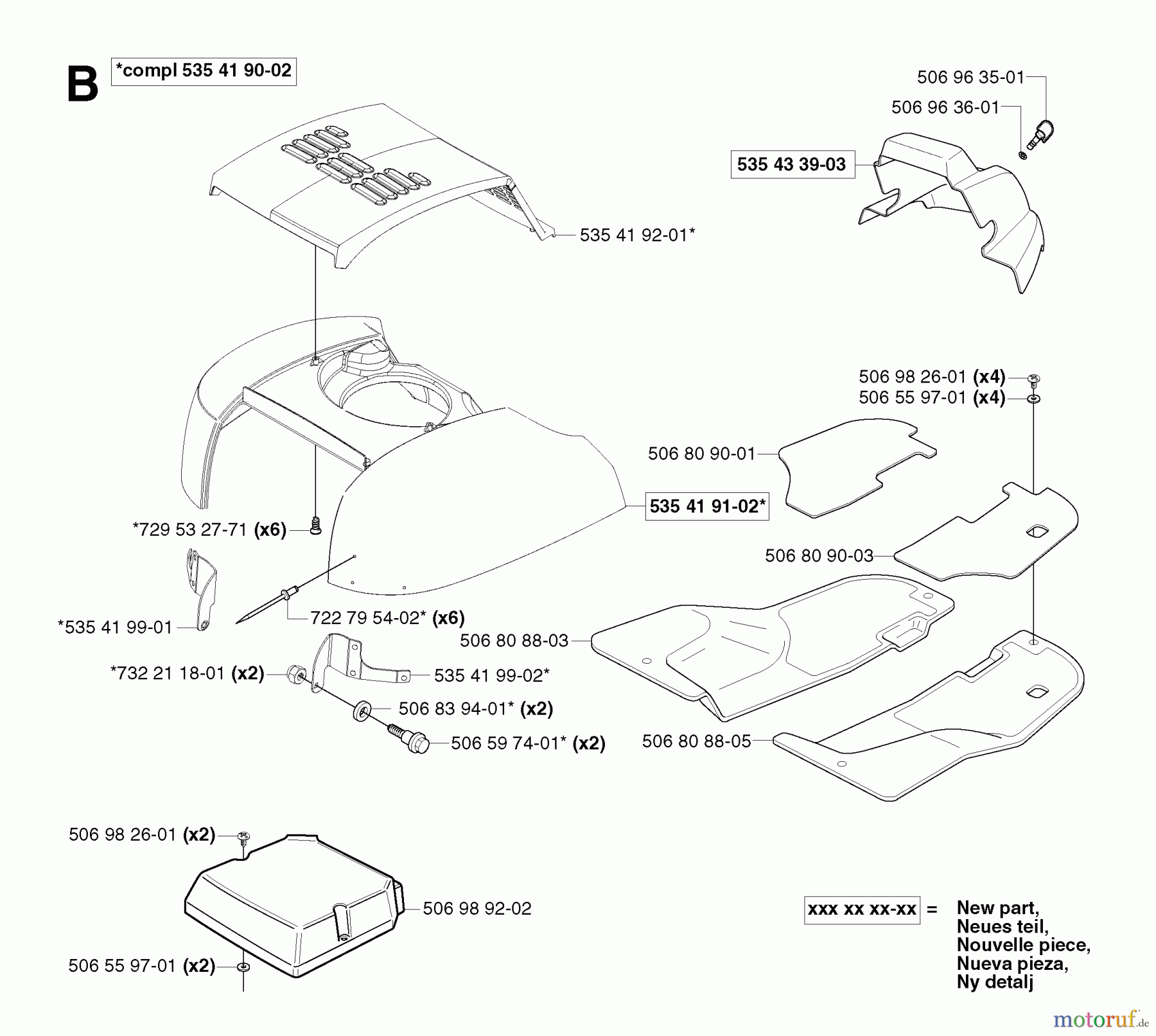 Jonsered Reitermäher FR2115 MA - Jonsered Rear-Engine Riding Mower (2002-03) HOOD
