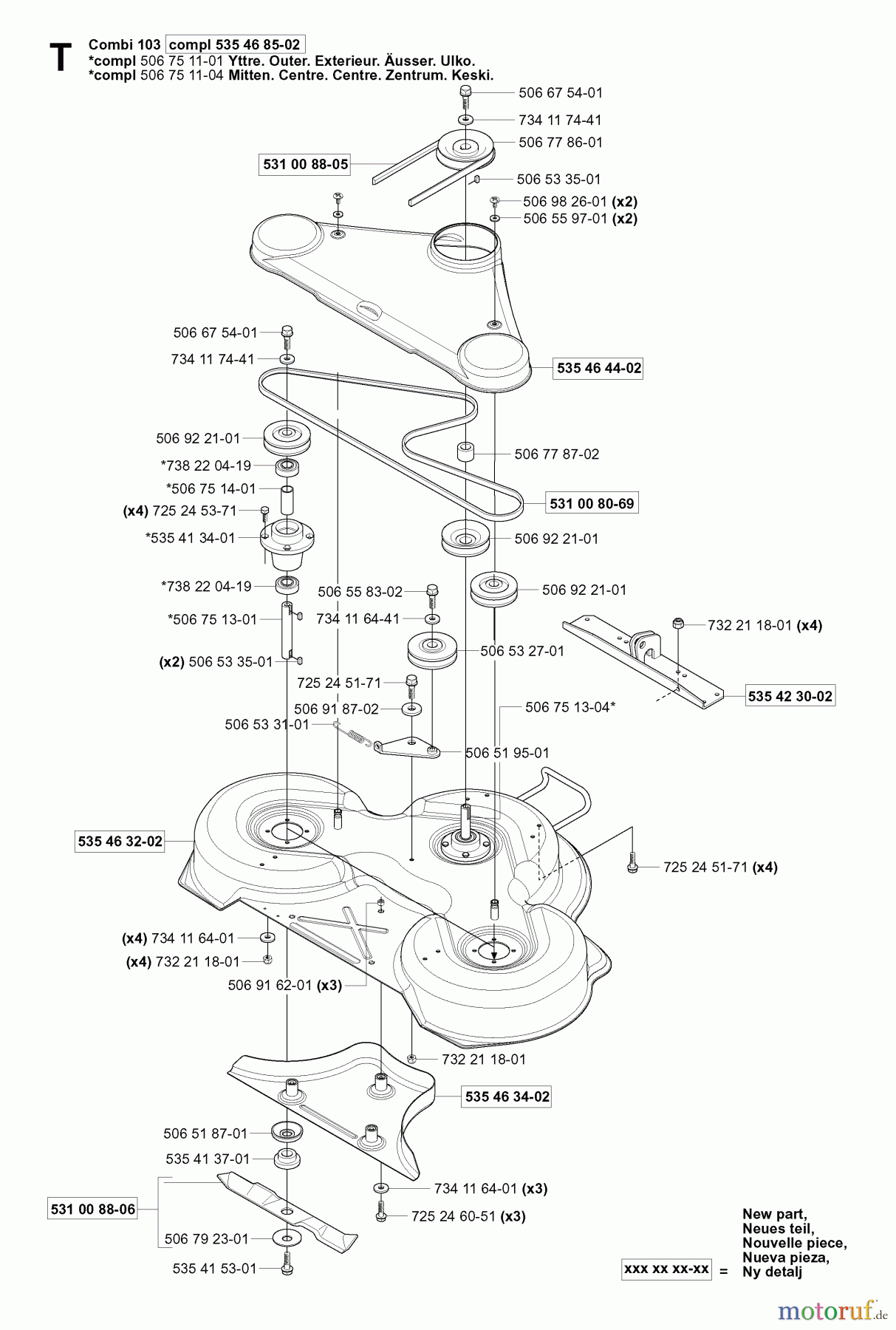  Jonsered Reitermäher FR2116 MA (953535401) - Jonsered Rear-Engine Riding Mower (2004-01) 103CM CUTTING DECK