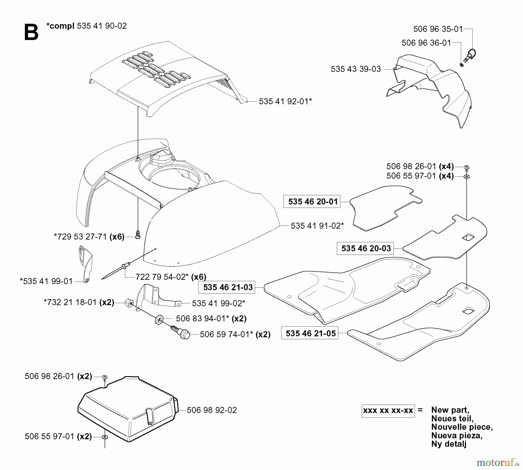  Jonsered Reitermäher FR2116 MA (953535401) - Jonsered Rear-Engine Riding Mower (2004-01) HOOD