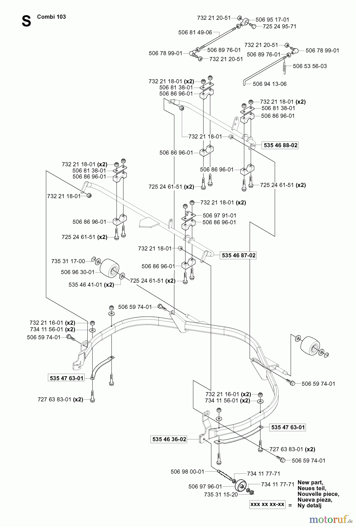  Jonsered Reitermäher FR2116 MA (953535401) - Jonsered Rear-Engine Riding Mower (2004-01) PROTECTION FRAME