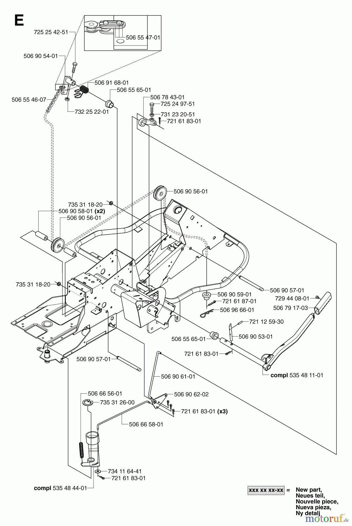 Jonsered Reitermäher FR2116 MA 4x4 (965094901) - Jonsered Rear-Engine Riding Mower (2007-01) MOWER LIFT / DECK LIFT