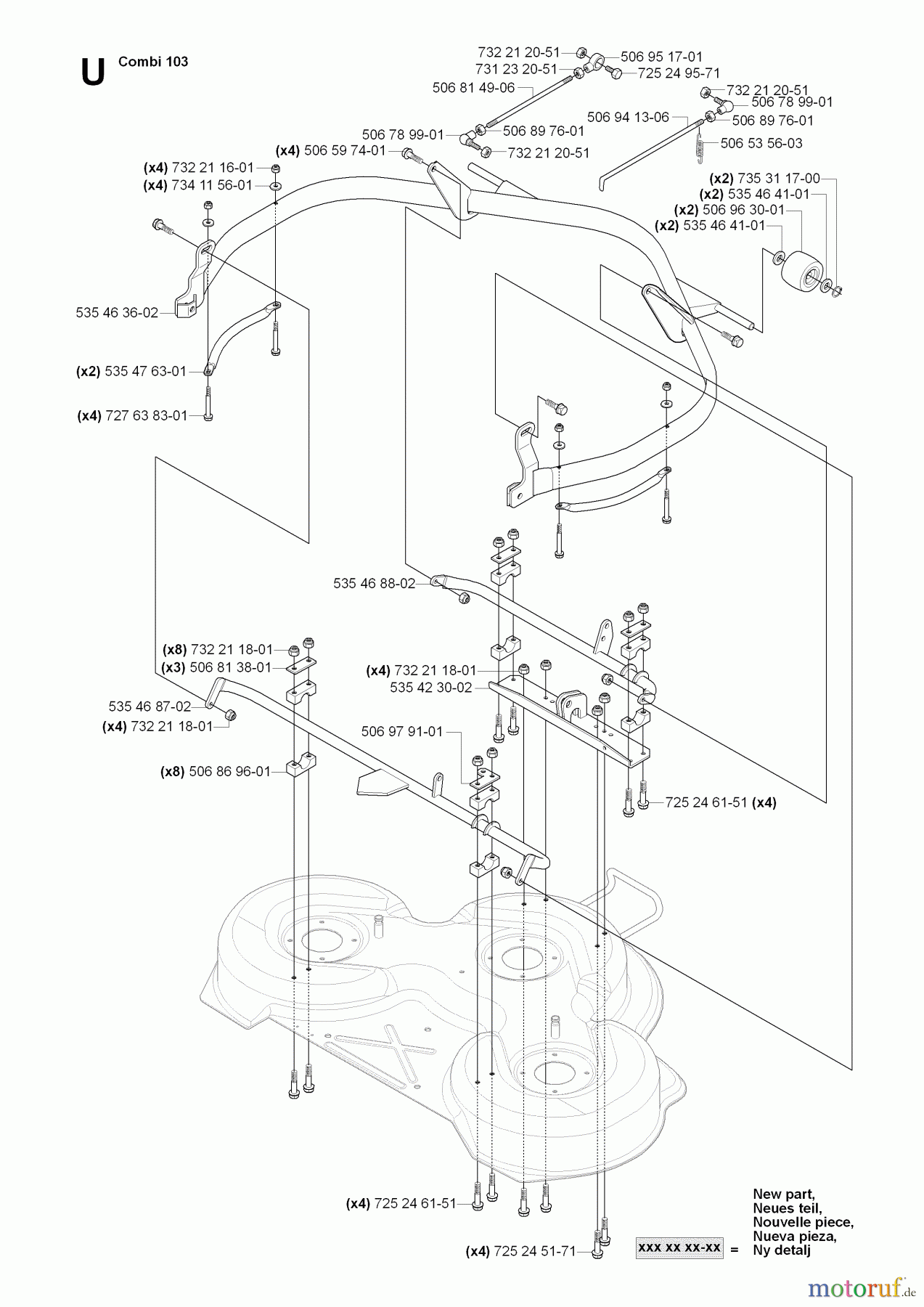 Jonsered Reitermäher FR2116 MA2 (965070101) - Jonsered Rear-Engine Riding Mower (2006-01) PROTECTION FRAME #1