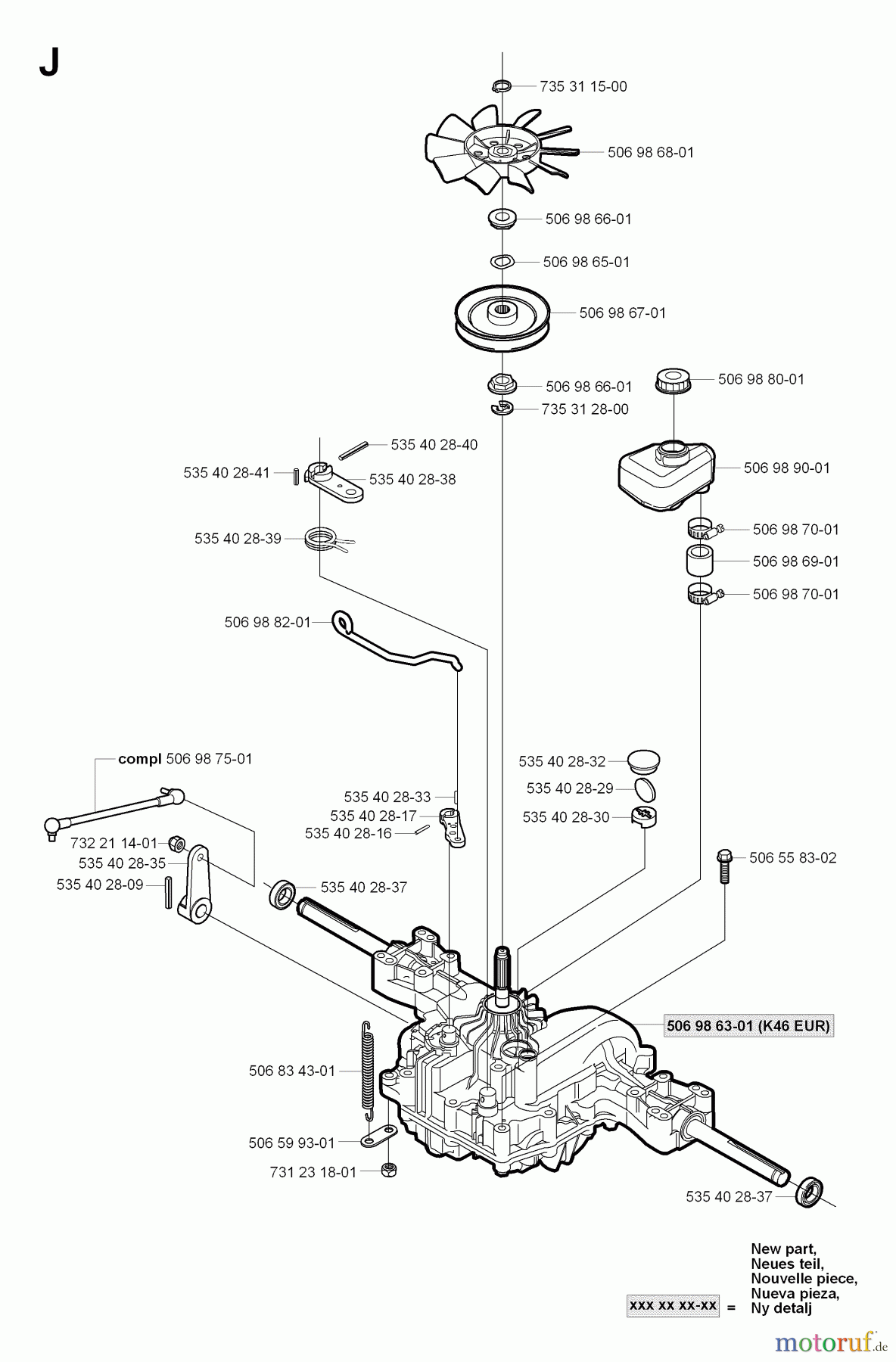 Jonsered Reitermäher FR2116 MA2 (965070101) - Jonsered Rear-Engine Riding Mower (2006-01) TRANSMISSION
