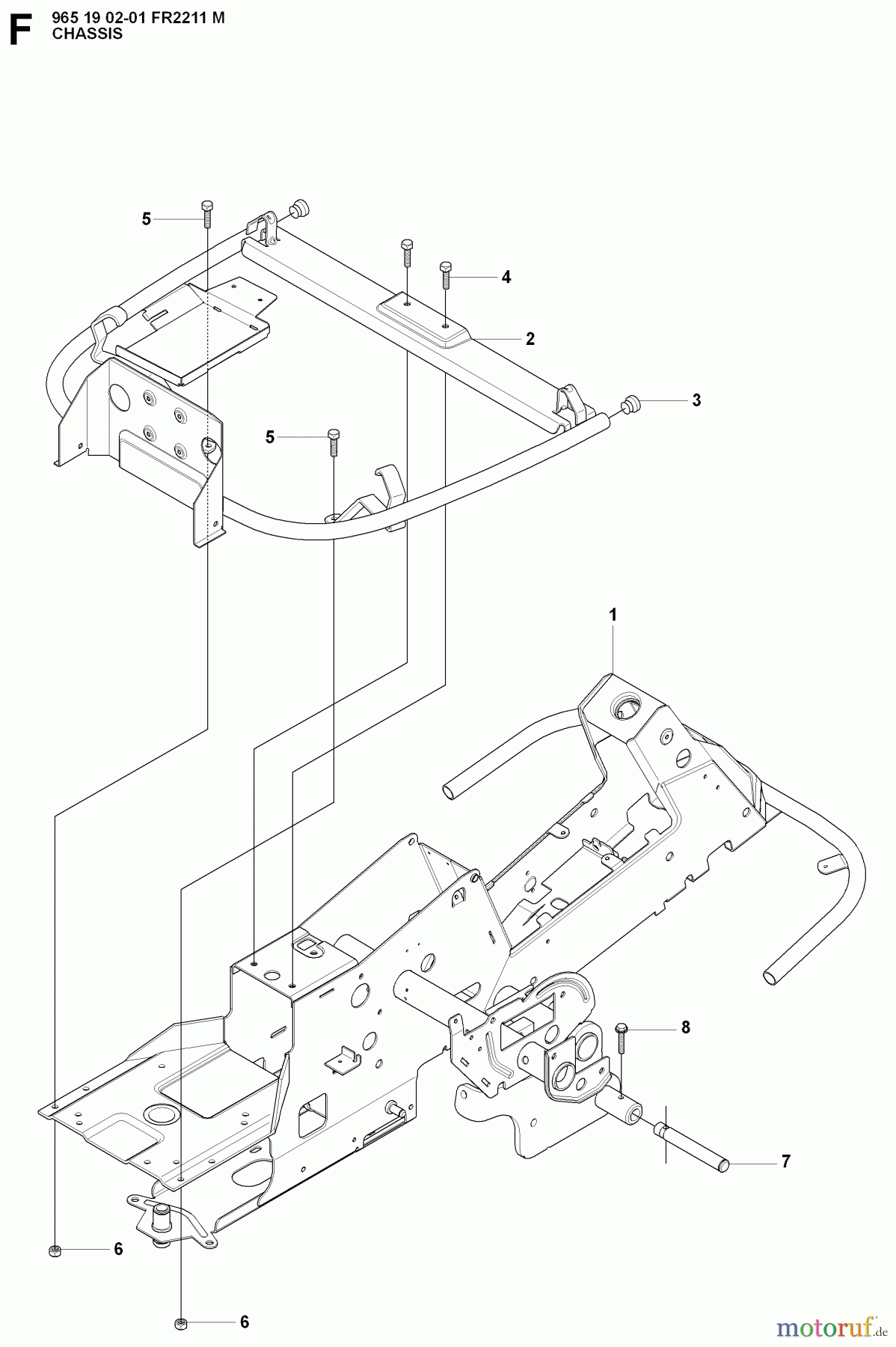 Jonsered Reitermäher FR2211 M (965190201) - Jonsered Rear-Engine Riding Mower (2008-01) CHASSIS ENCLOSURES