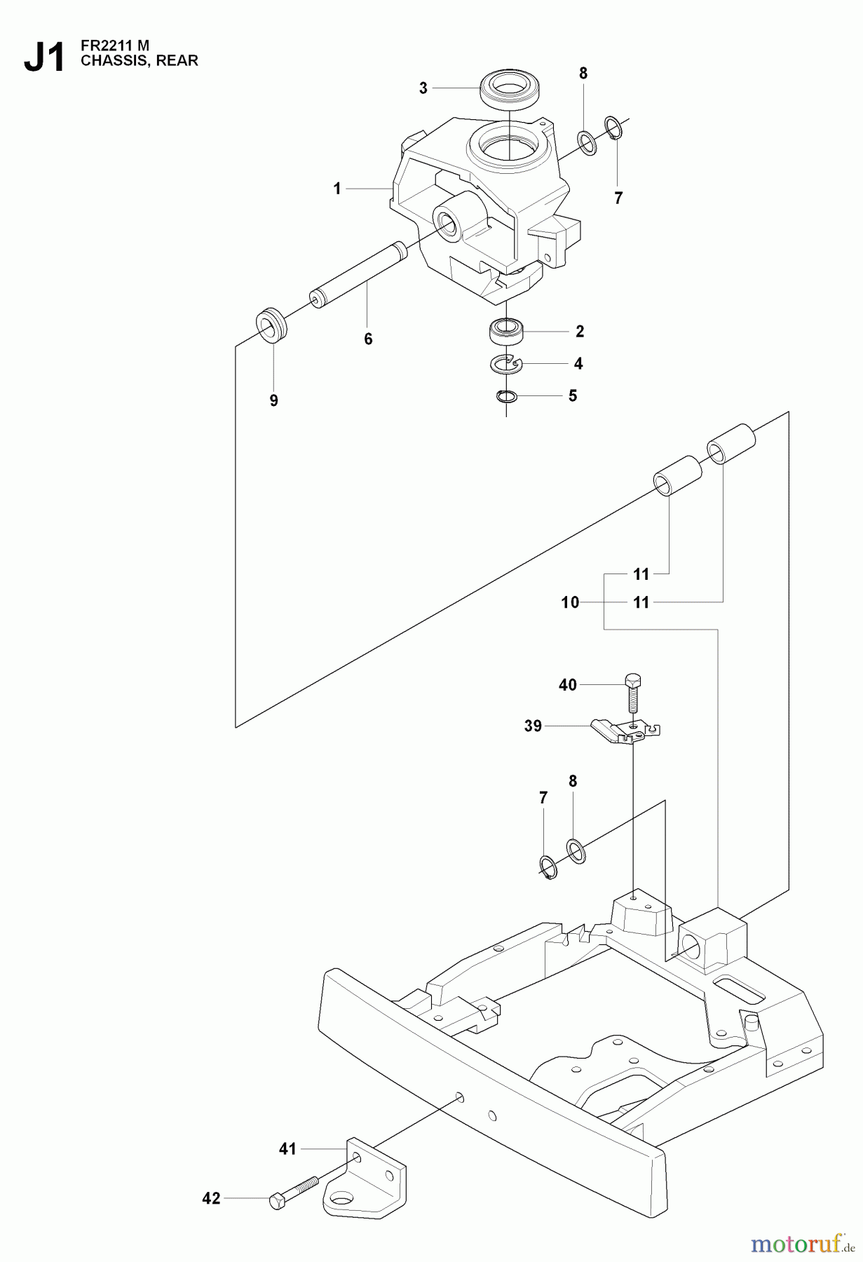 Jonsered Reitermäher FR2211 M (965190201) - Jonsered Rear-Engine Riding Mower (2009-04) CHASSIS ENCLOSURES #1
