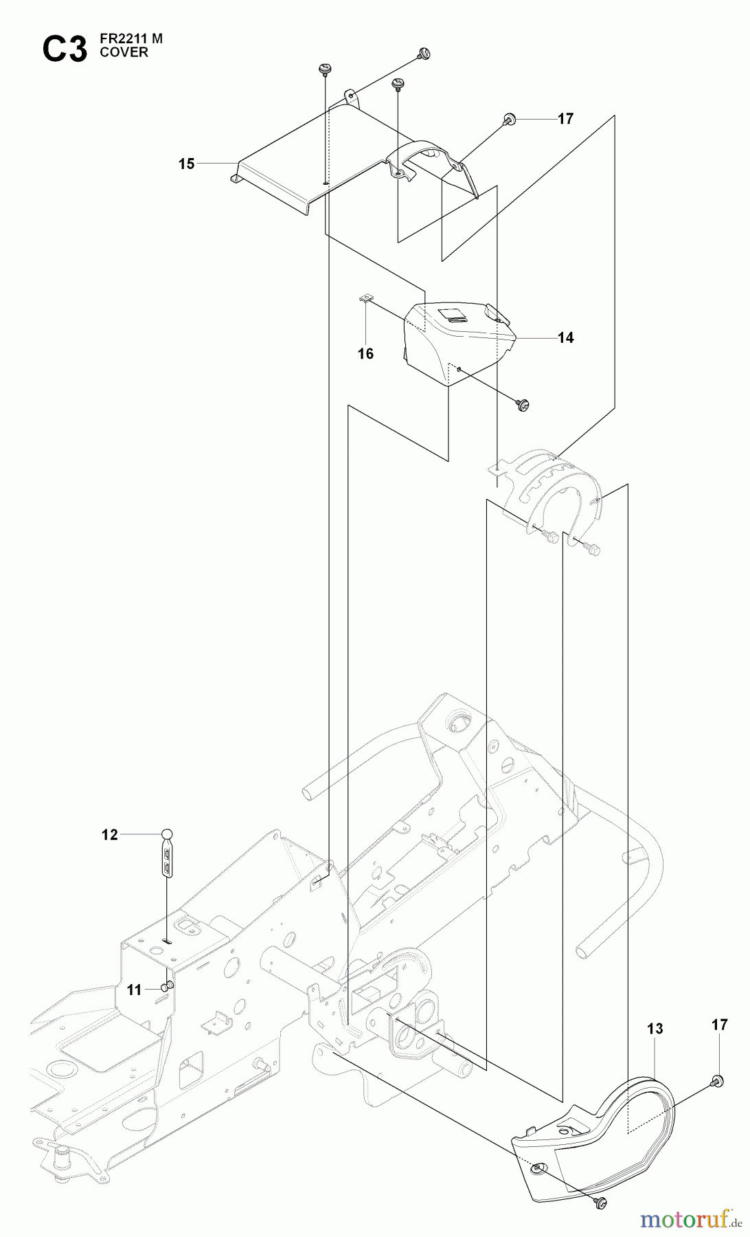 Jonsered Reitermäher FR2211 M (965190201) - Jonsered Rear-Engine Riding Mower (2009-04) COVER #2