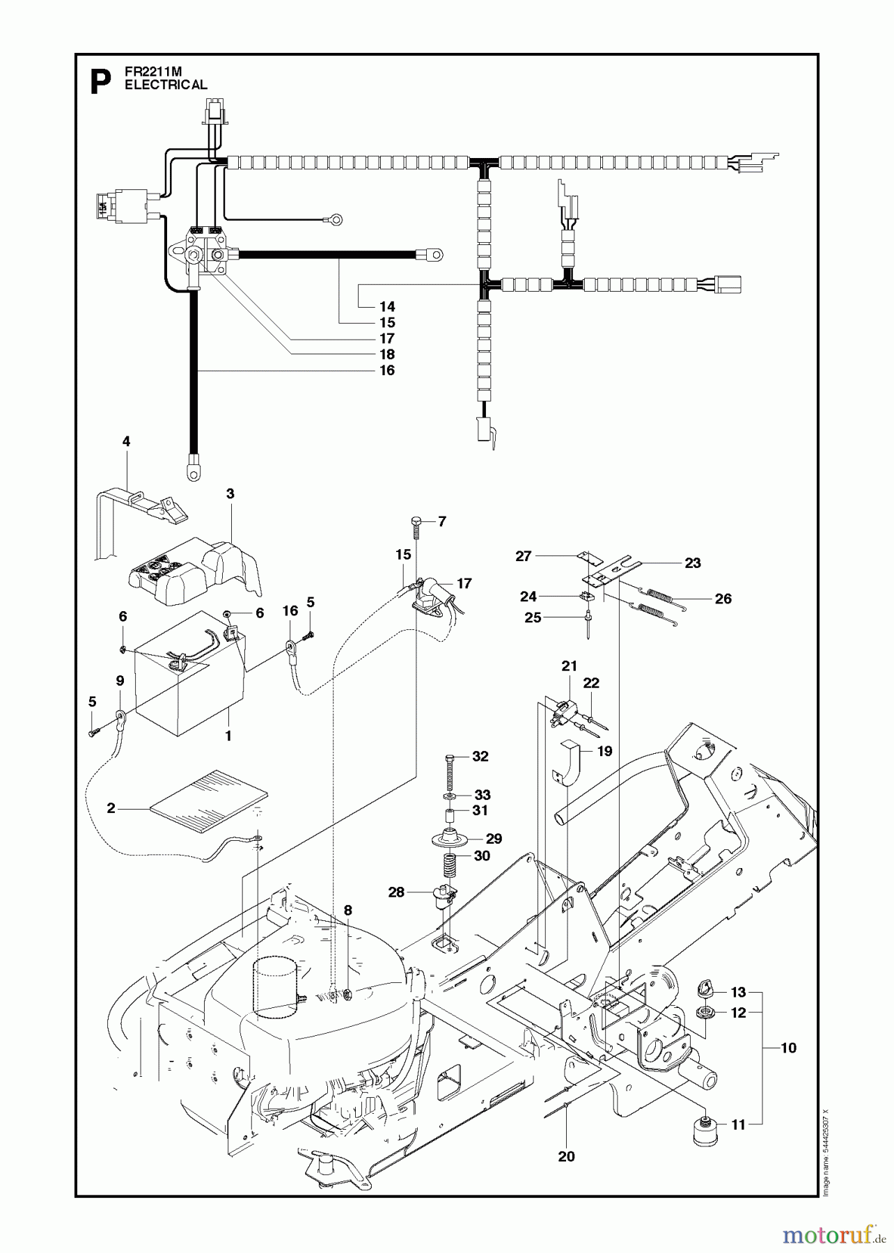 Jonsered Reitermäher FR2211 M (965190201) - Jonsered Rear-Engine Riding Mower (2010-06) ELECTRICAL