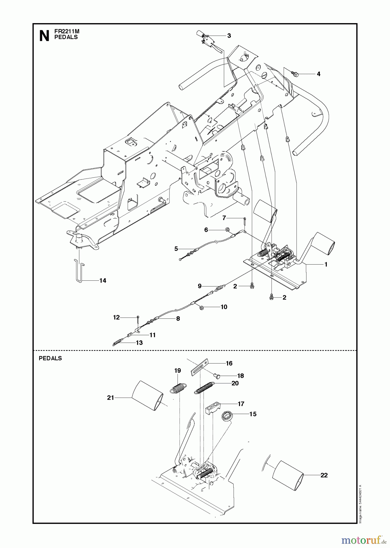  Jonsered Reitermäher FR2211 M (965190201) - Jonsered Rear-Engine Riding Mower (2010-06) PEDALS