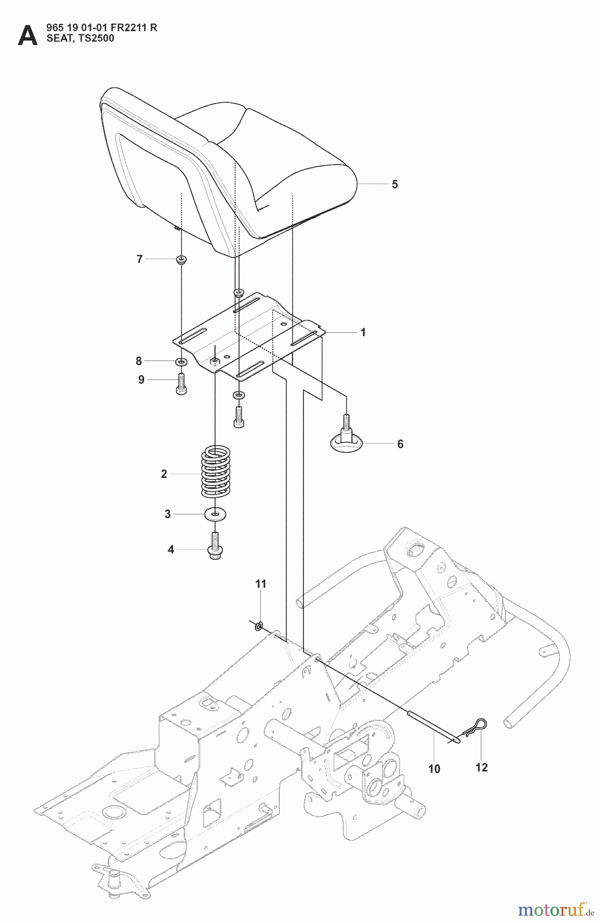 Jonsered Reitermäher FR2211 R (965190101) - Jonsered Rear-Engine Riding Mower (2008-02) SEAT