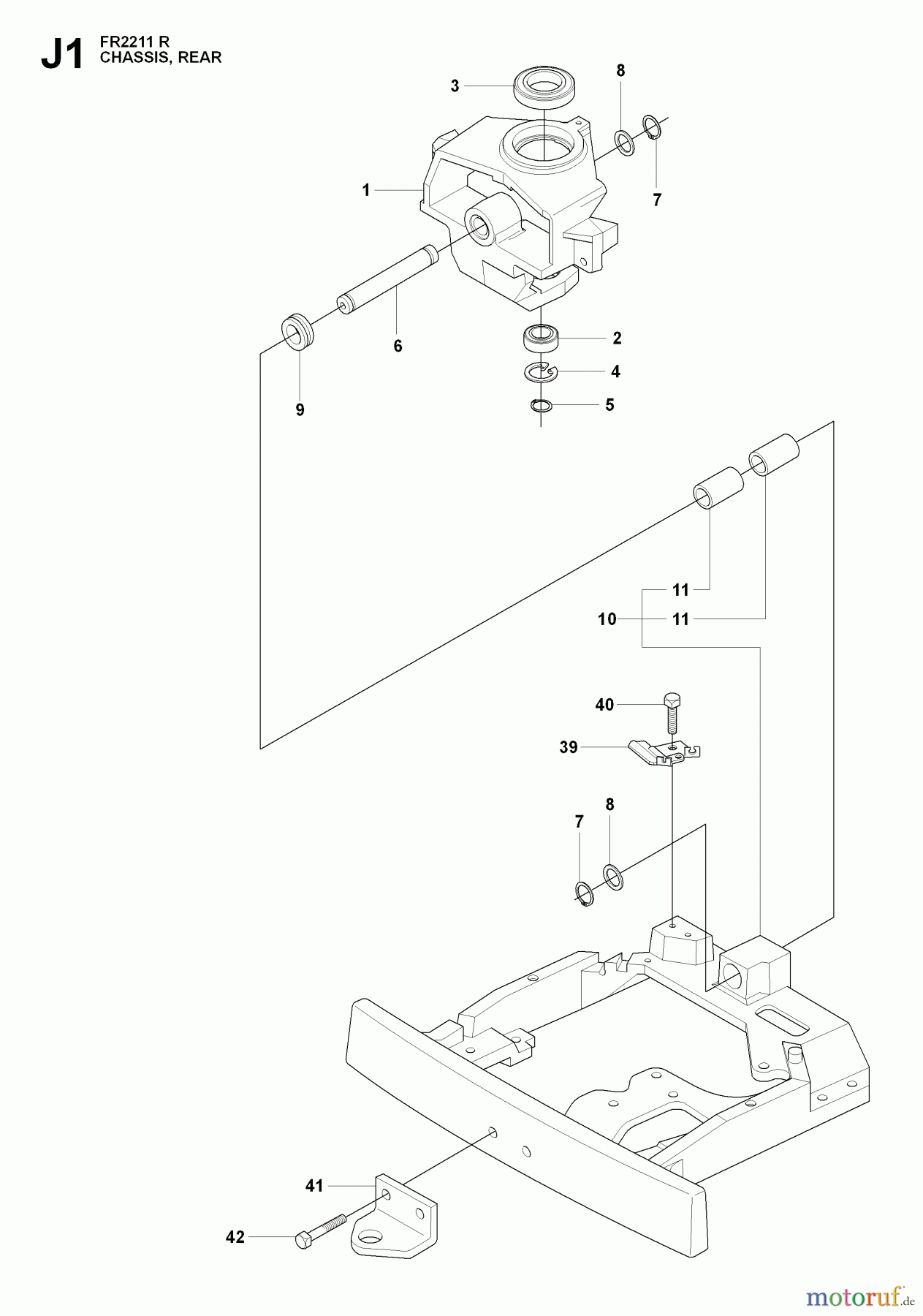 Jonsered Reitermäher FR2211 R (965190101) - Jonsered Rear-Engine Riding Mower (2009-04) CHASSIS ENCLOSURES #2
