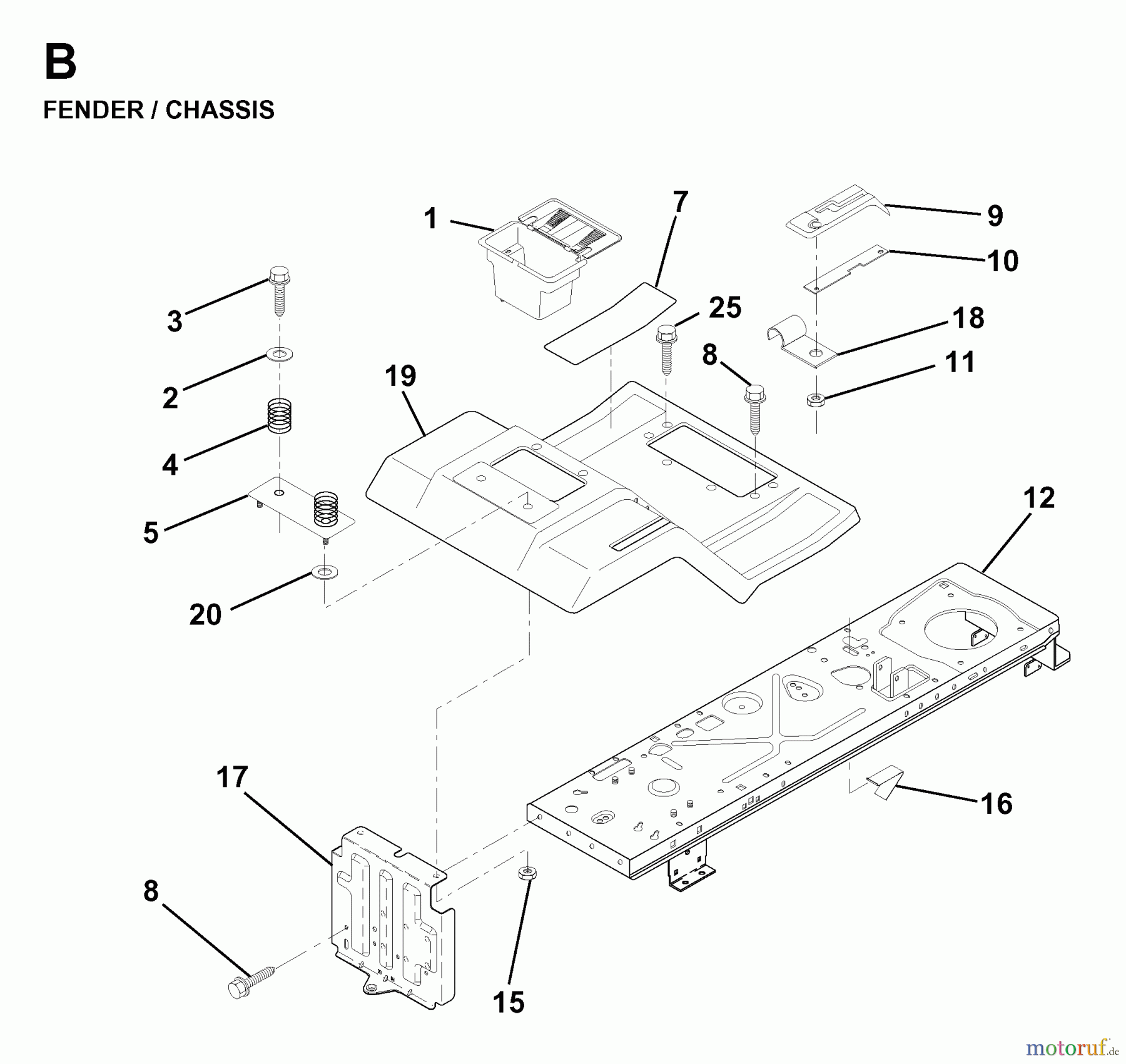 Jonsered Rasen und Garten Traktoren LR11 (TEC36) - Jonsered Lawn & Garden Tractor (1998-04) CHASSIS ENCLOSURES