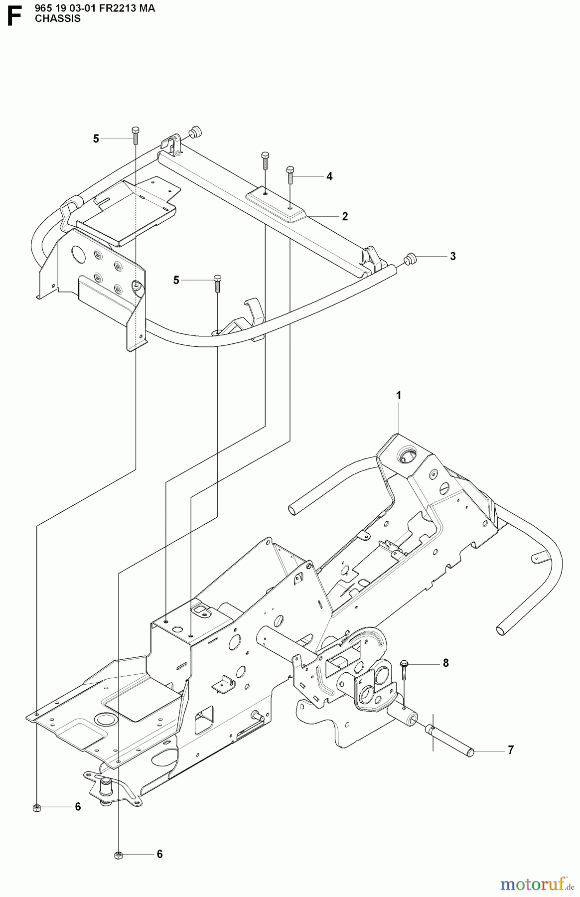 Jonsered Reitermäher FR2213 MA (965190301) - Jonsered Rear-Engine Riding Mower (2008-01) CHASSIS ENCLOSURES