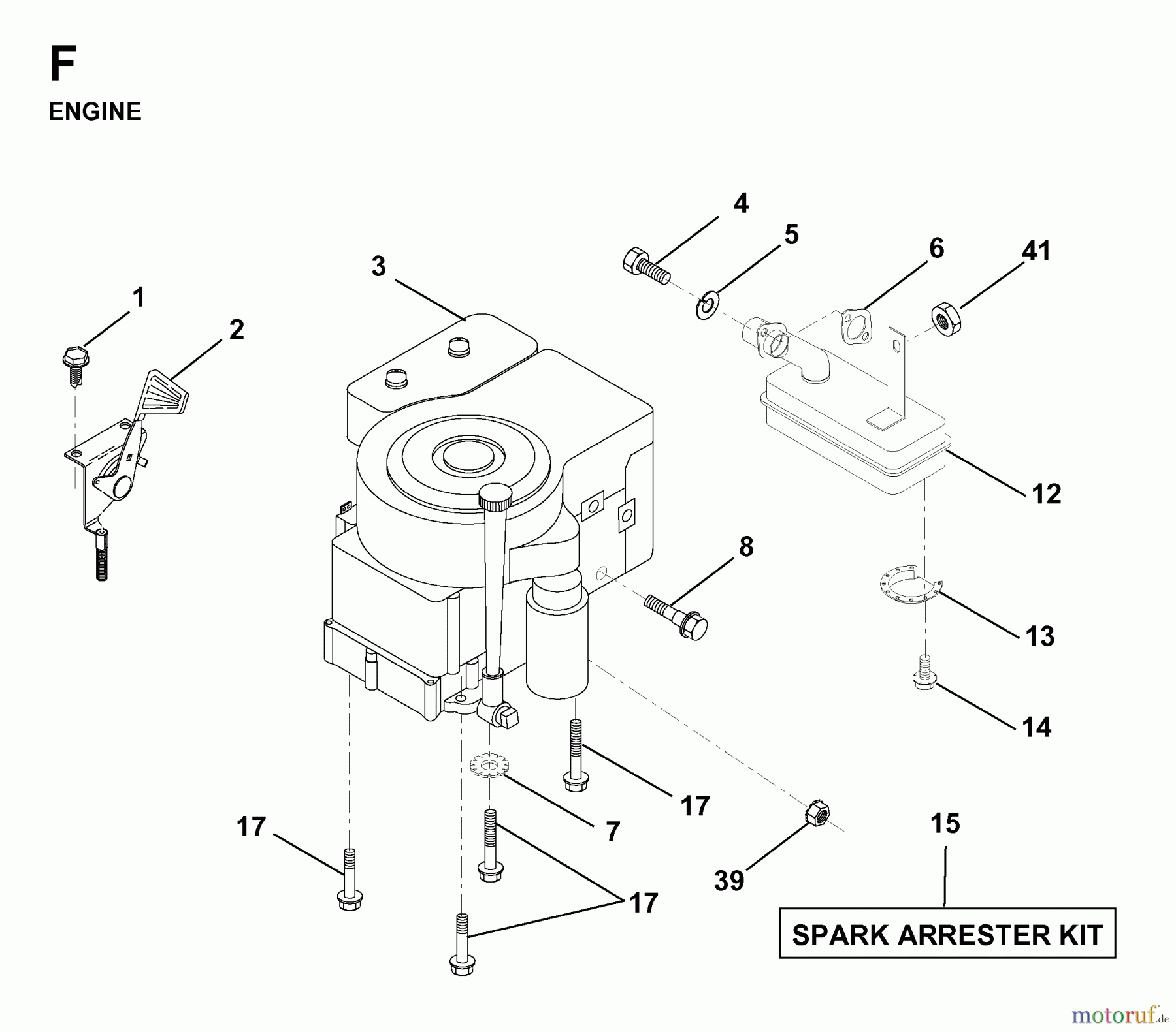 Jonsered Rasen und Garten Traktoren LR11 (TEC36) - Jonsered Lawn & Garden Tractor (1998-04) ENGINE CUTTING EQUIPMENT