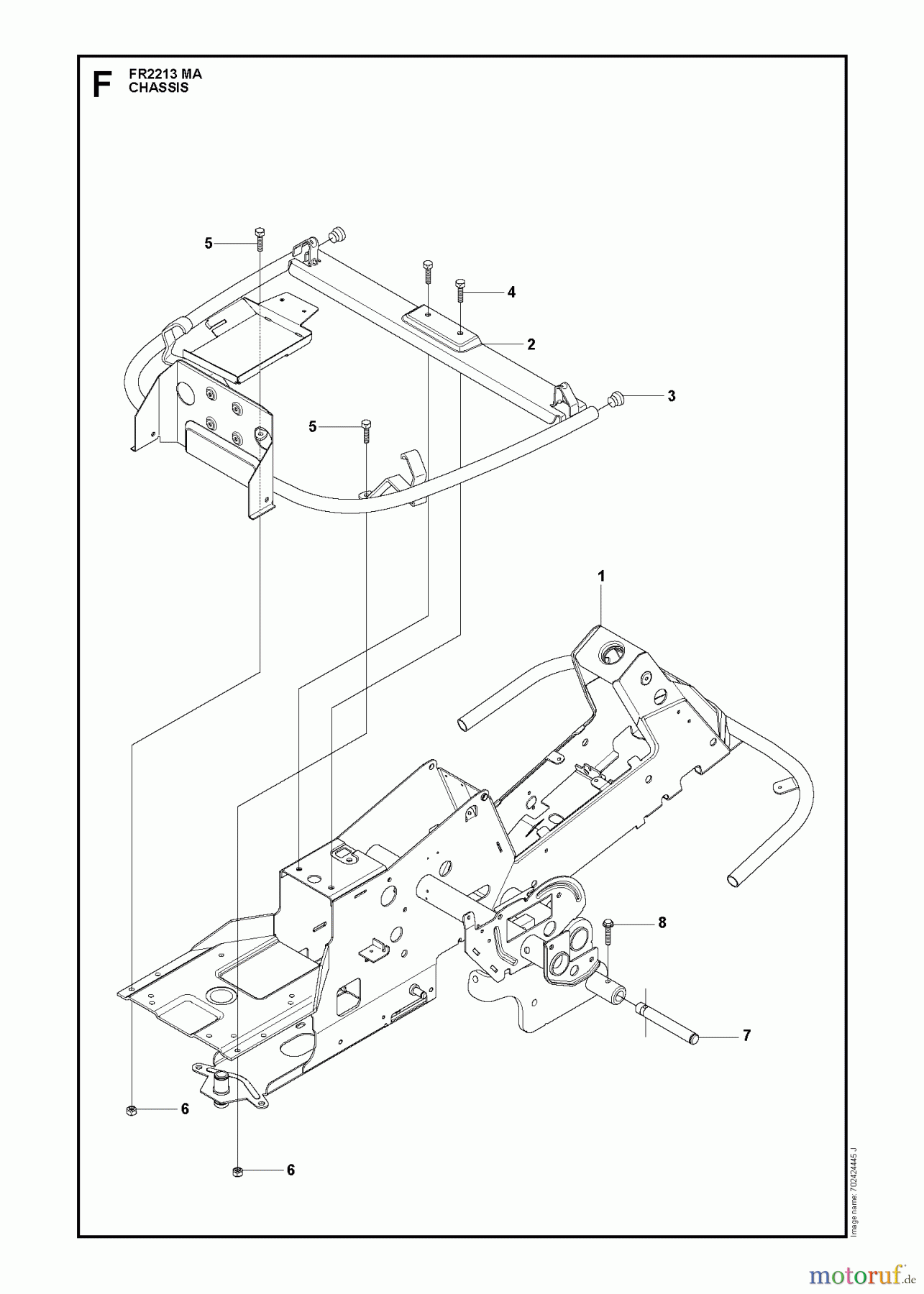 Jonsered Reitermäher FR2213 MA (965190301) - Jonsered Rear-Engine Riding Mower (2009-04) CHASSIS / FRAME
