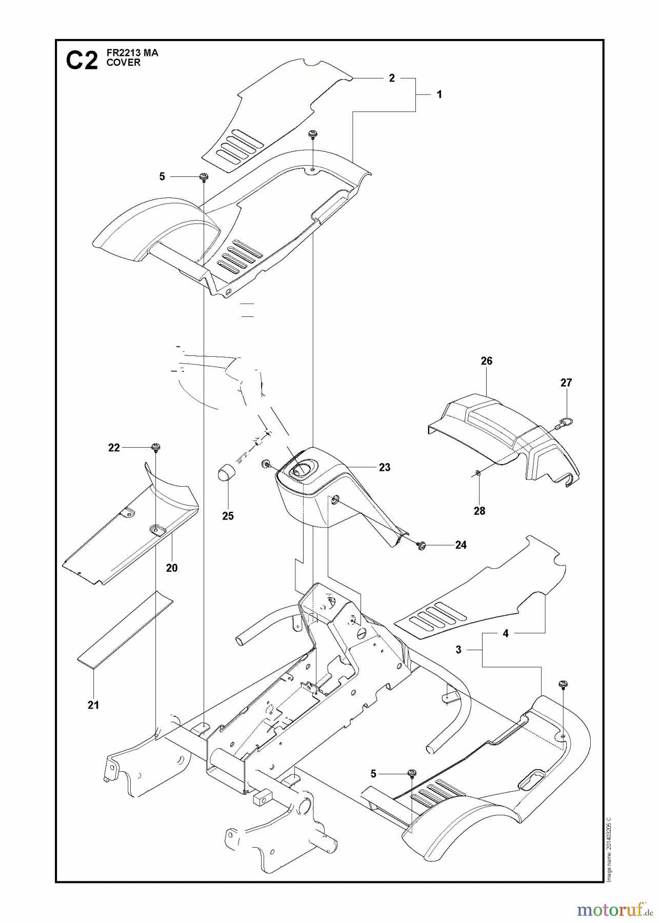 Jonsered Reitermäher FR2213 MA (965190301) - Jonsered Rear-Engine Riding Mower (2009-04) COVER #1