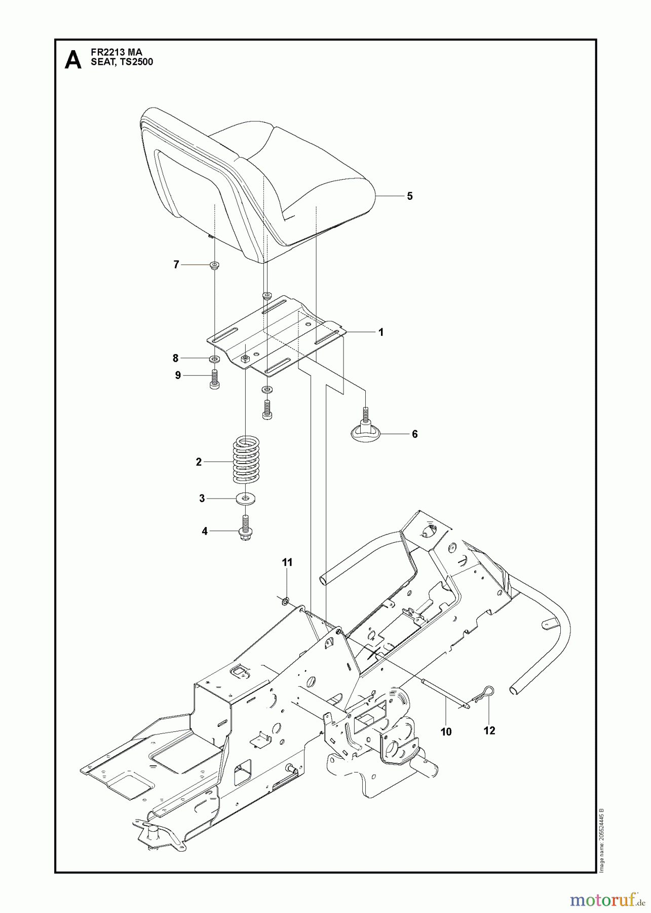  Jonsered Reitermäher FR2213 MA (965190301) - Jonsered Rear-Engine Riding Mower (2009-04) SEAT