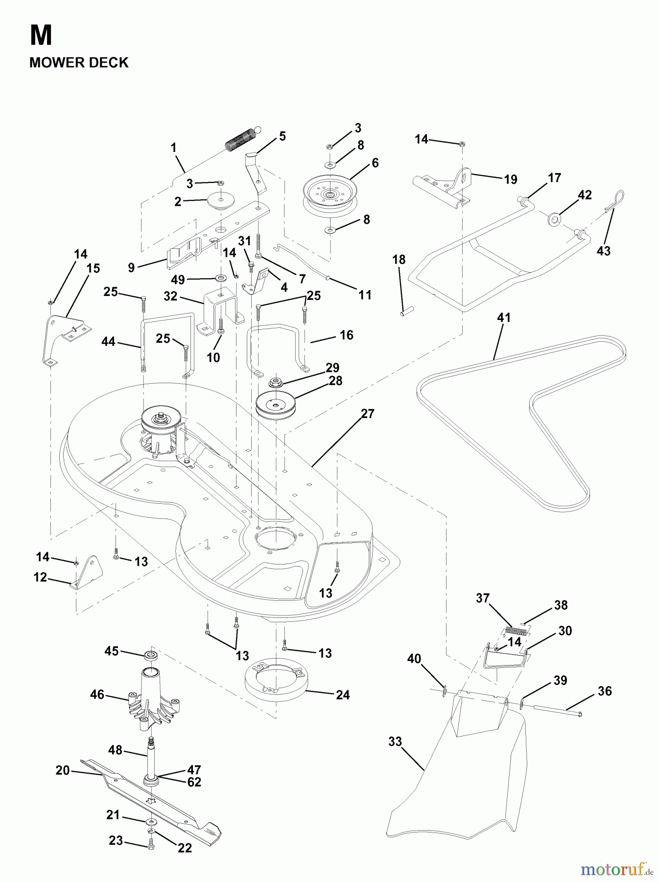 Jonsered Rasen und Garten Traktoren LR11 (TEC36) - Jonsered Lawn & Garden Tractor (1998-04) MOWER DECK / CUTTING DECK