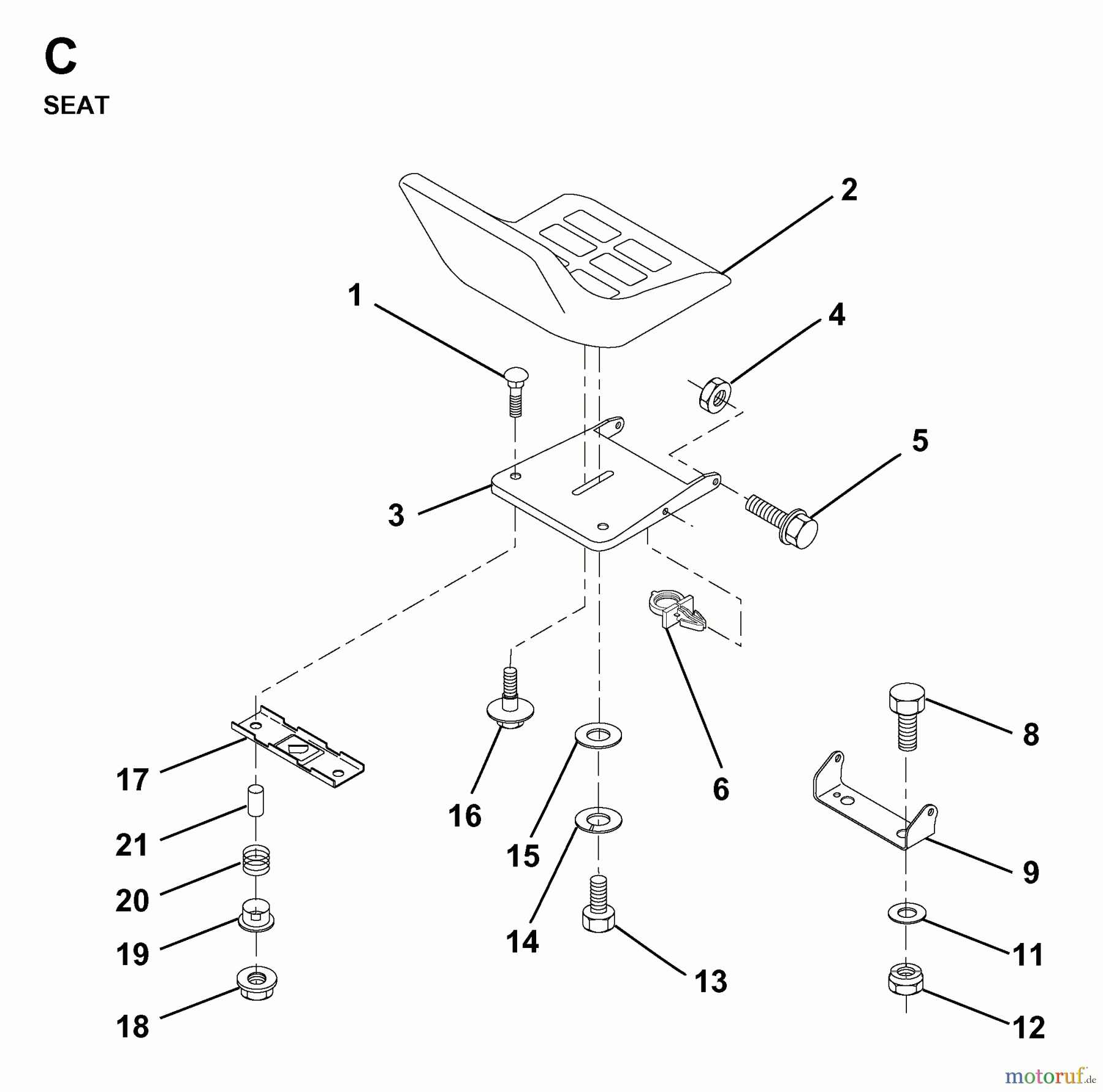 Jonsered Rasen und Garten Traktoren LR11 (TEC36) - Jonsered Lawn & Garden Tractor (1998-04) SEAT