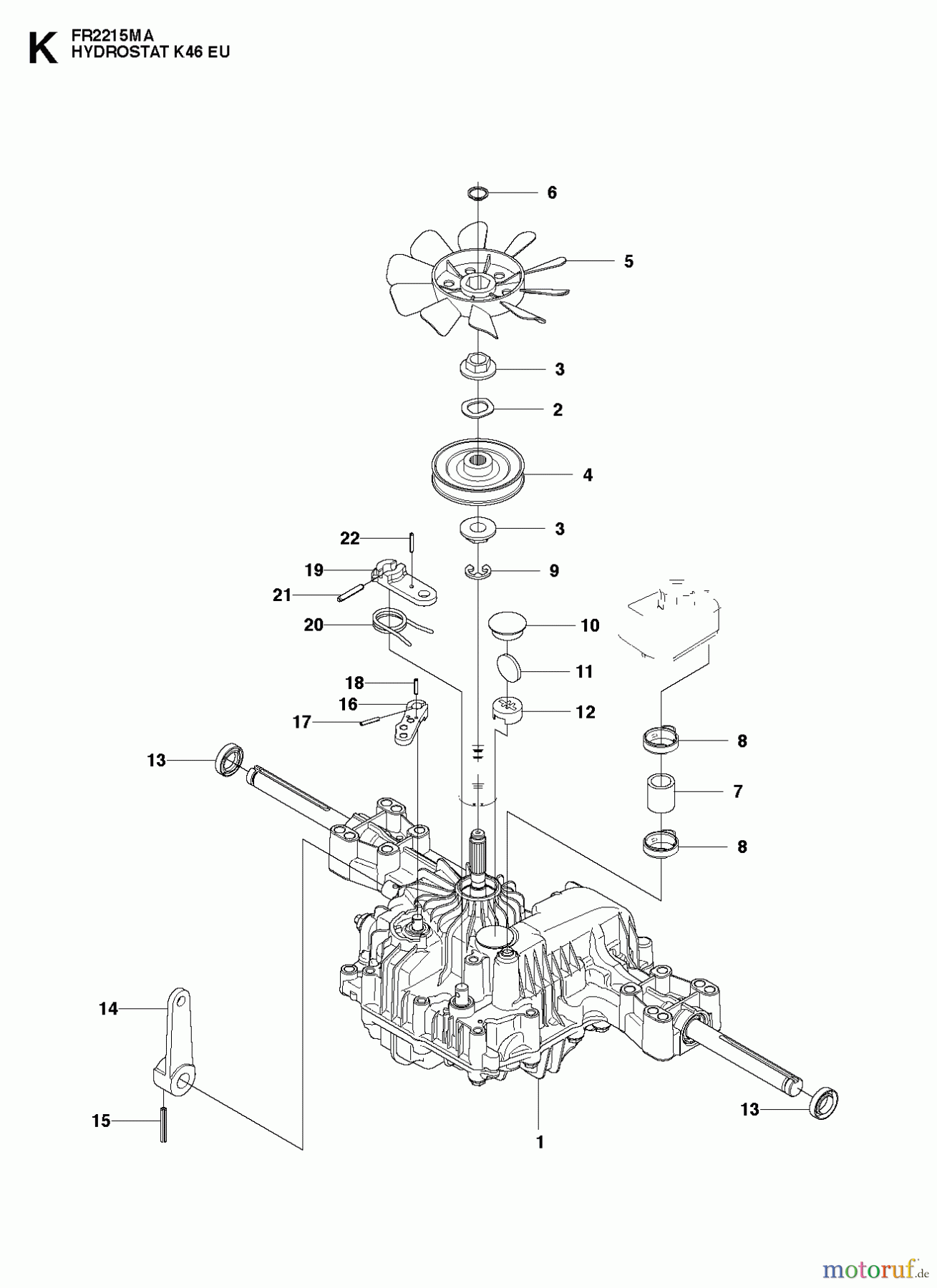 Jonsered Reitermäher FR2215 MA (966773401) - Jonsered Rear-Engine Riding Mower (2012) TRANSMISSION #2