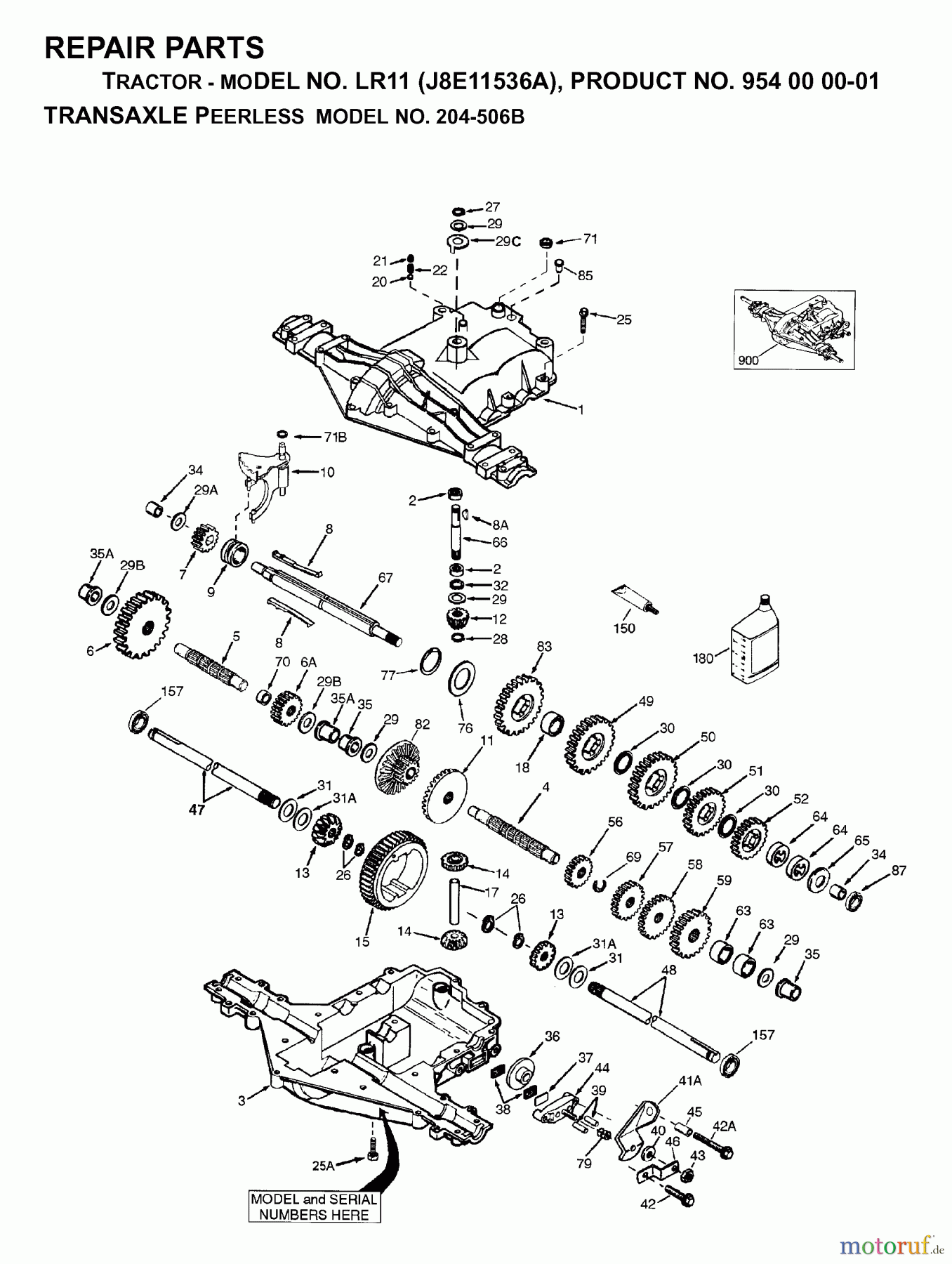 Jonsered Rasen und Garten Traktoren LR11 (TEC36) - Jonsered Lawn & Garden Tractor (1998-04) TRANSMISSION #2