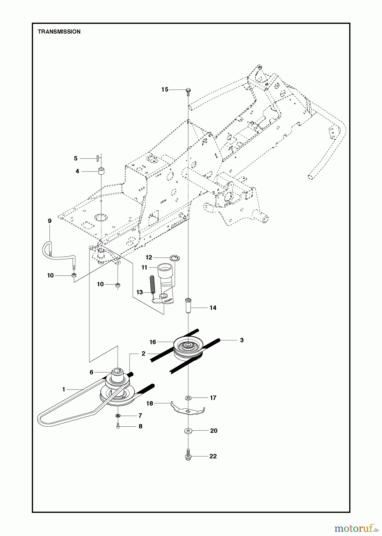 Jonsered Reitermäher FR2213 MA (967178901) - Jonsered Rear-Engine Riding Mower (2013) TRANSMISSION #1