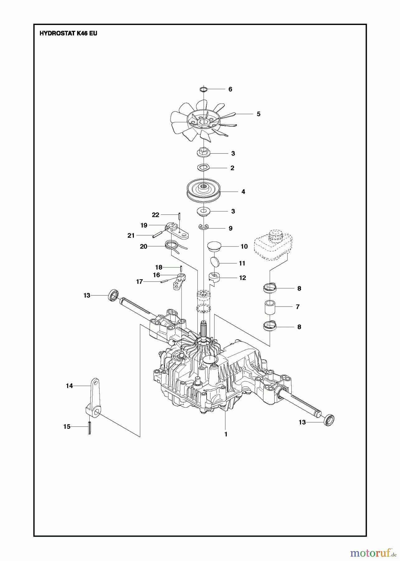Jonsered Reitermäher FR2213 MA (967178901) - Jonsered Rear-Engine Riding Mower (2013) TRANSMISSION #2