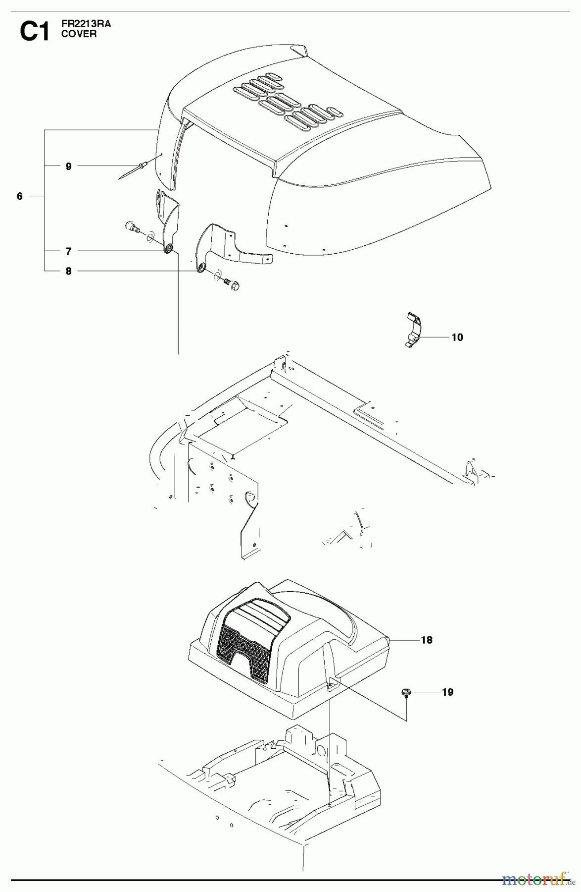 Jonsered Reitermäher FR2213 RA (966632001) - Jonsered Rear-Engine Riding Mower (2012) COVER #1