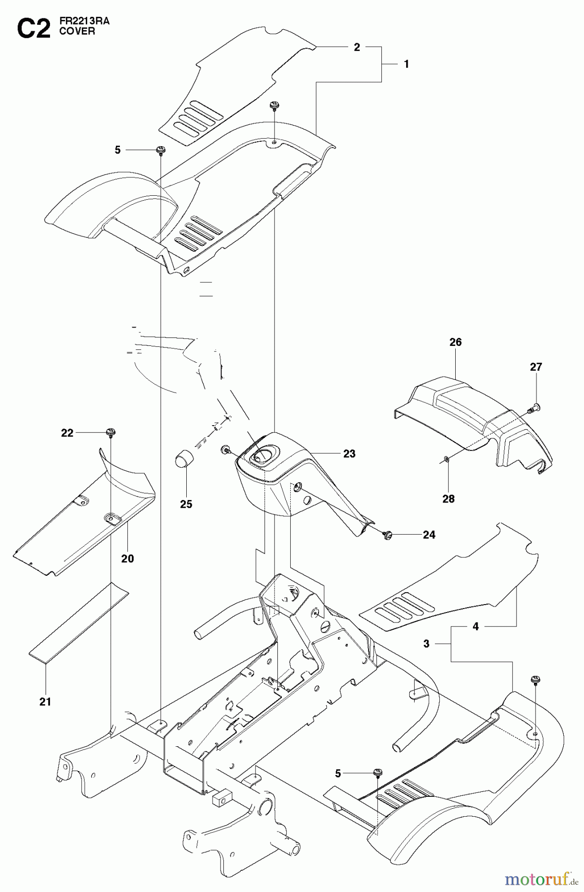 Jonsered Reitermäher FR2213 RA (966632001) - Jonsered Rear-Engine Riding Mower (2012) COVER #2