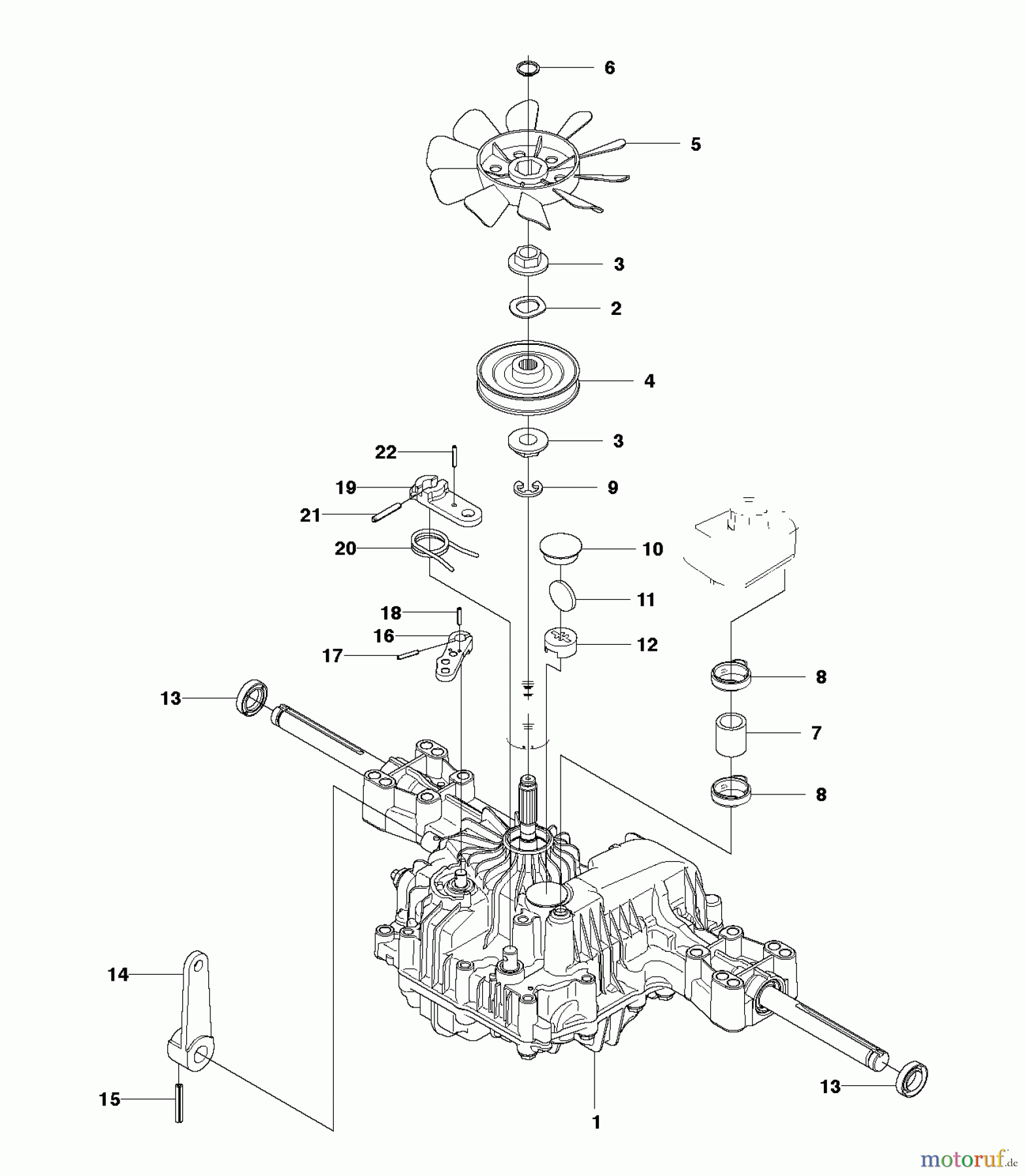 Jonsered Reitermäher FR2213 RA (966632001) - Jonsered Rear-Engine Riding Mower (2012) TRANSMISSION #2