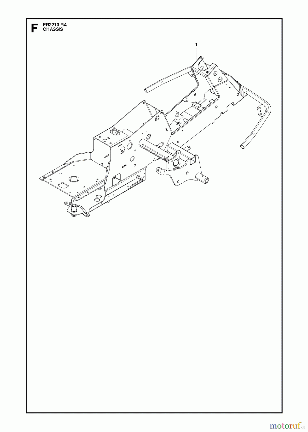 Jonsered Reitermäher FR2213 RA (966773301) - Jonsered Rear-Engine Riding Mower (2012) CHASSIS / FRAME