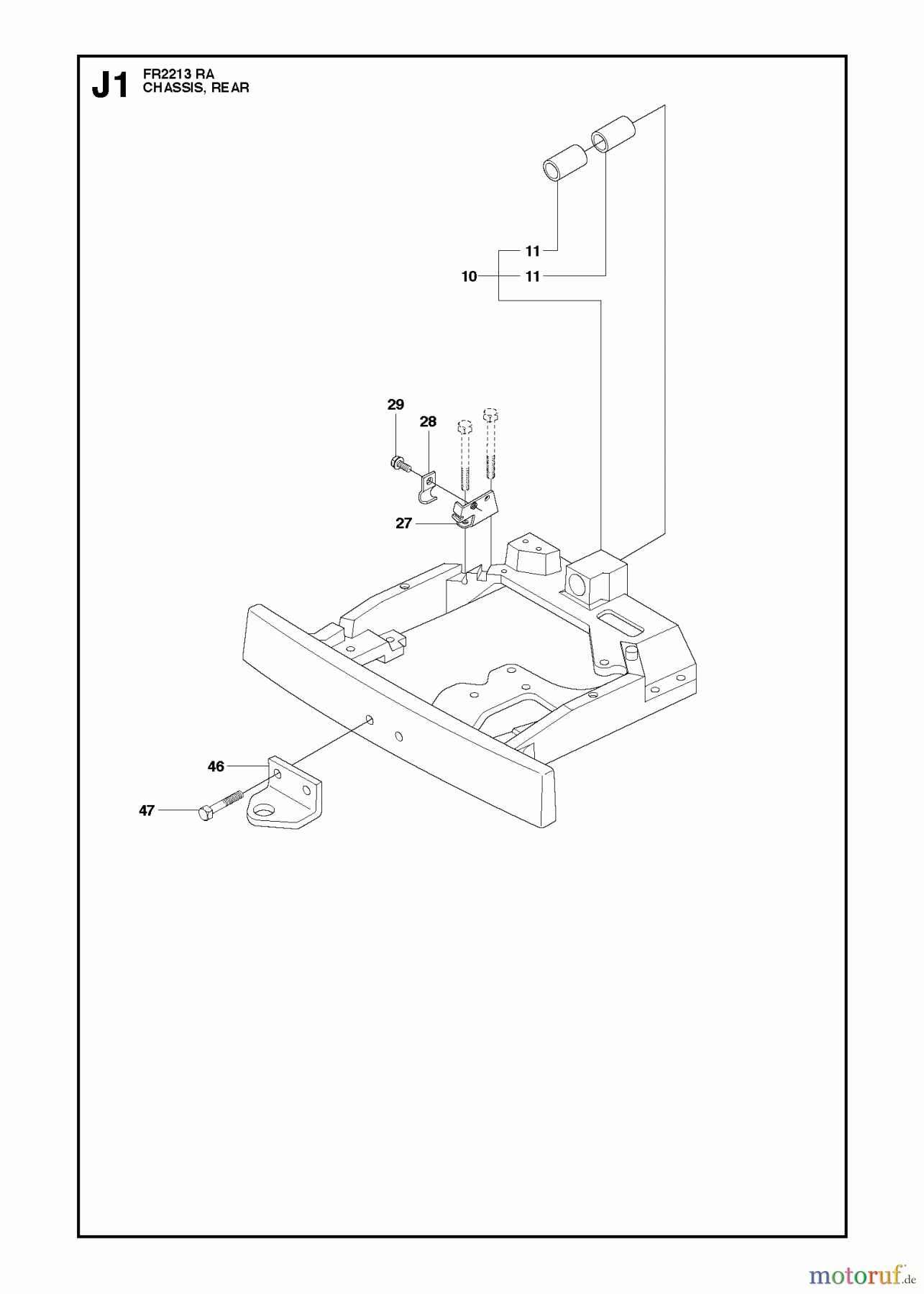 Jonsered Reitermäher FR2213 RA (966773301) - Jonsered Rear-Engine Riding Mower (2012) CHASSIS REAR #2