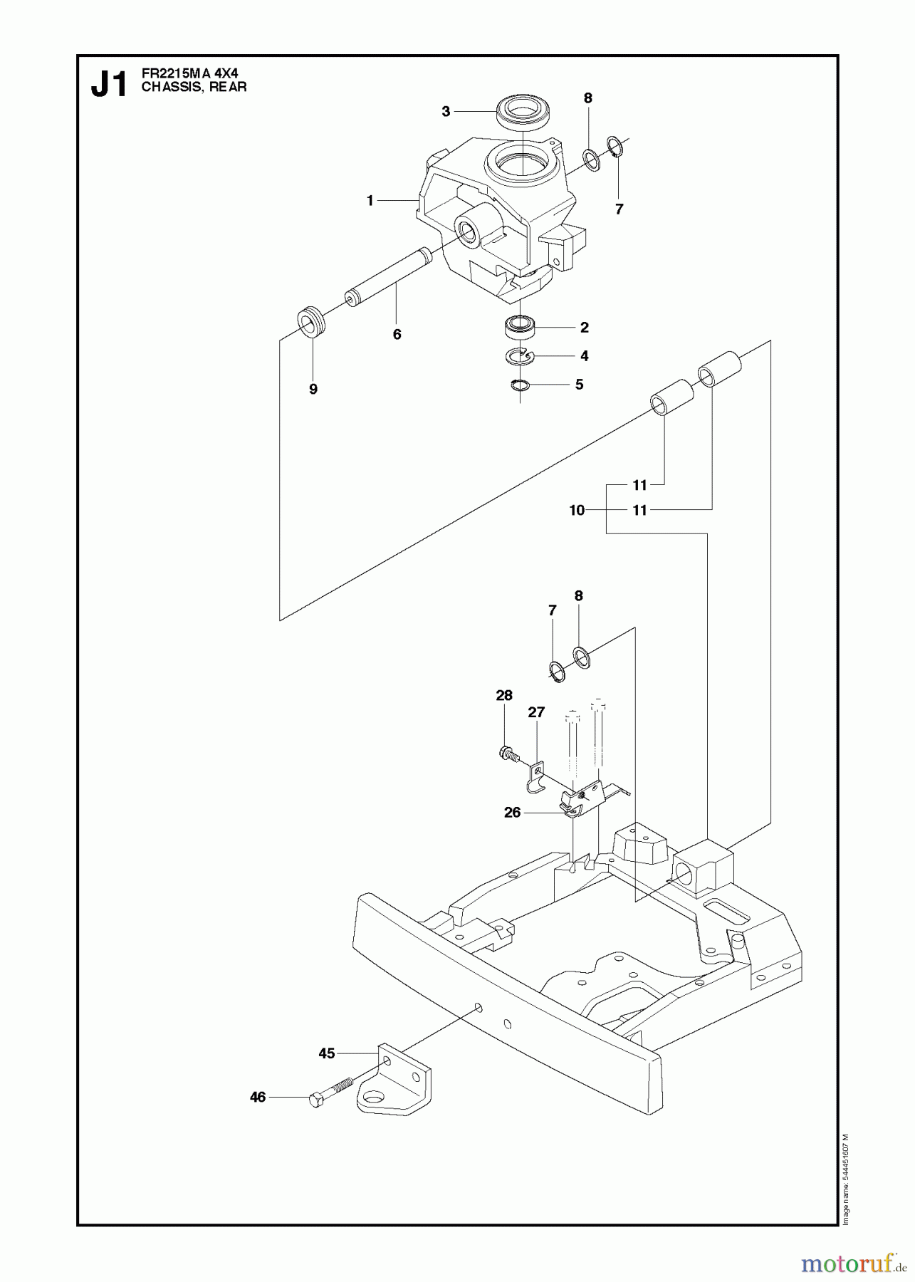 Jonsered Reitermäher FR2215 MA 4x4 (966632201) - Jonsered Rear-Engine Riding Mower (2011) CHASSIS REAR #1