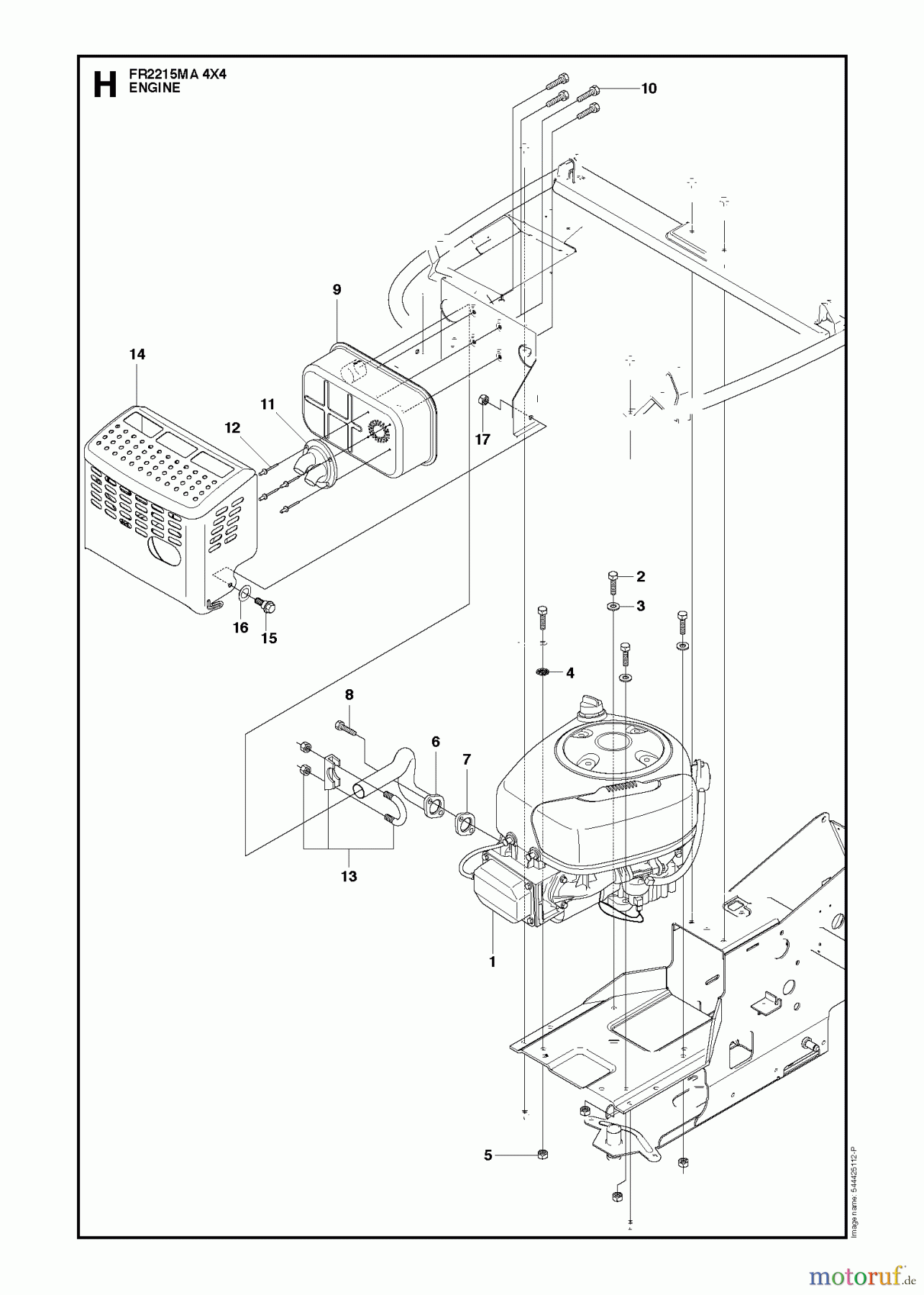 Jonsered Reitermäher FR2215 MA 4x4 (966632201) - Jonsered Rear-Engine Riding Mower (2011) ENGINE