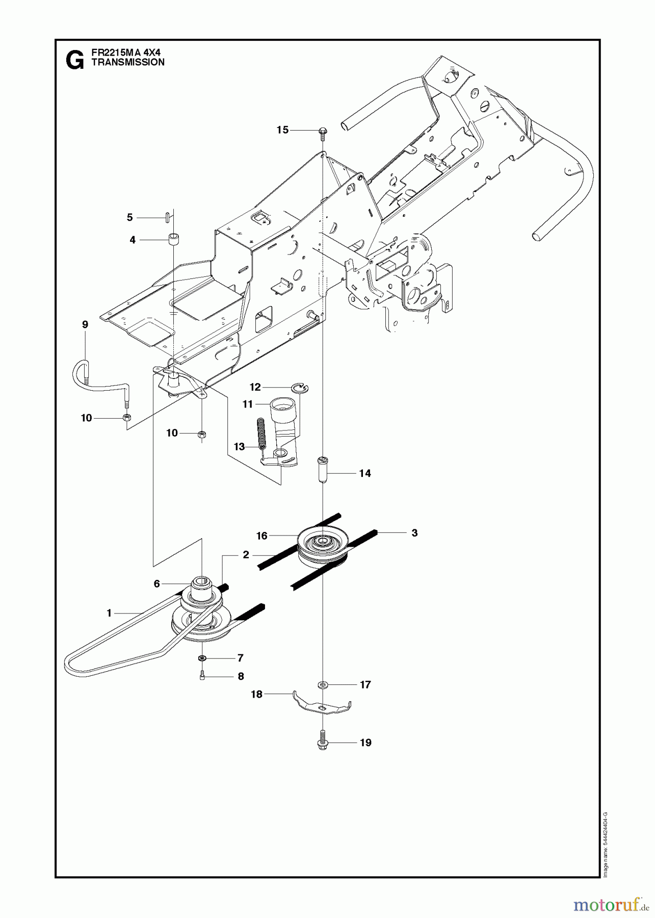 Jonsered Reitermäher FR2215 MA 4x4 (966632201) - Jonsered Rear-Engine Riding Mower (2011) TRANSMISSION