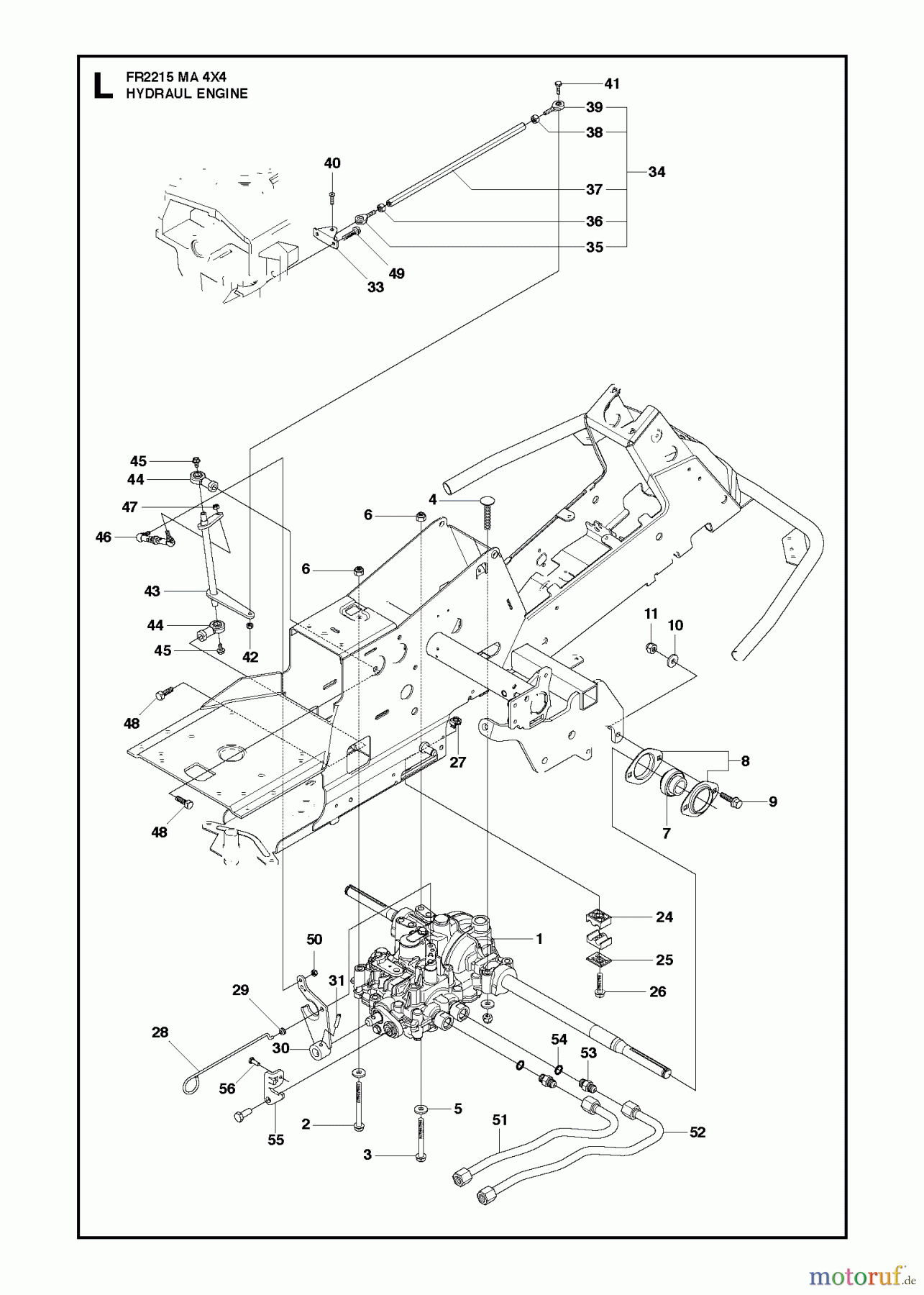 Jonsered Reitermäher FR2215 MA 4x4 (966773501) - Jonsered Rear-Engine Riding Mower (2012) HYDRAULIC PUMP- MOTOR #1