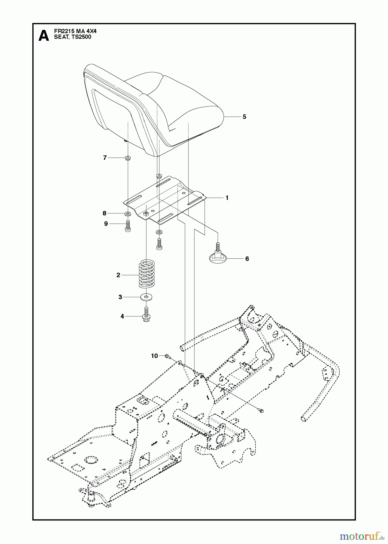  Jonsered Reitermäher FR2215 MA 4x4 (966773501) - Jonsered Rear-Engine Riding Mower (2012) SEAT