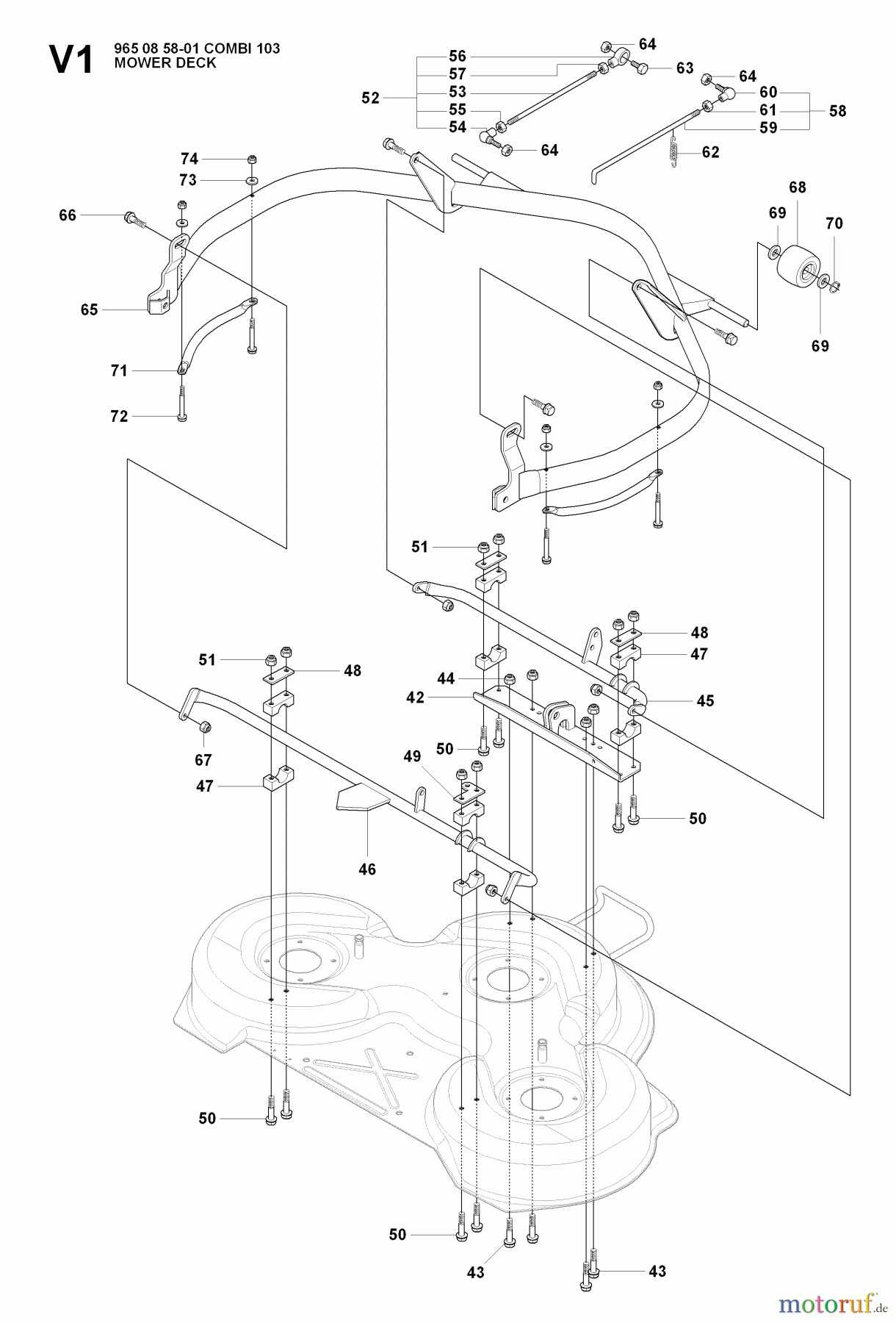  Jonsered Reitermäher FR2216 A (965190501) - Jonsered Rear-Engine Riding Mower (2008-01) PROTECTION FRAME #1
