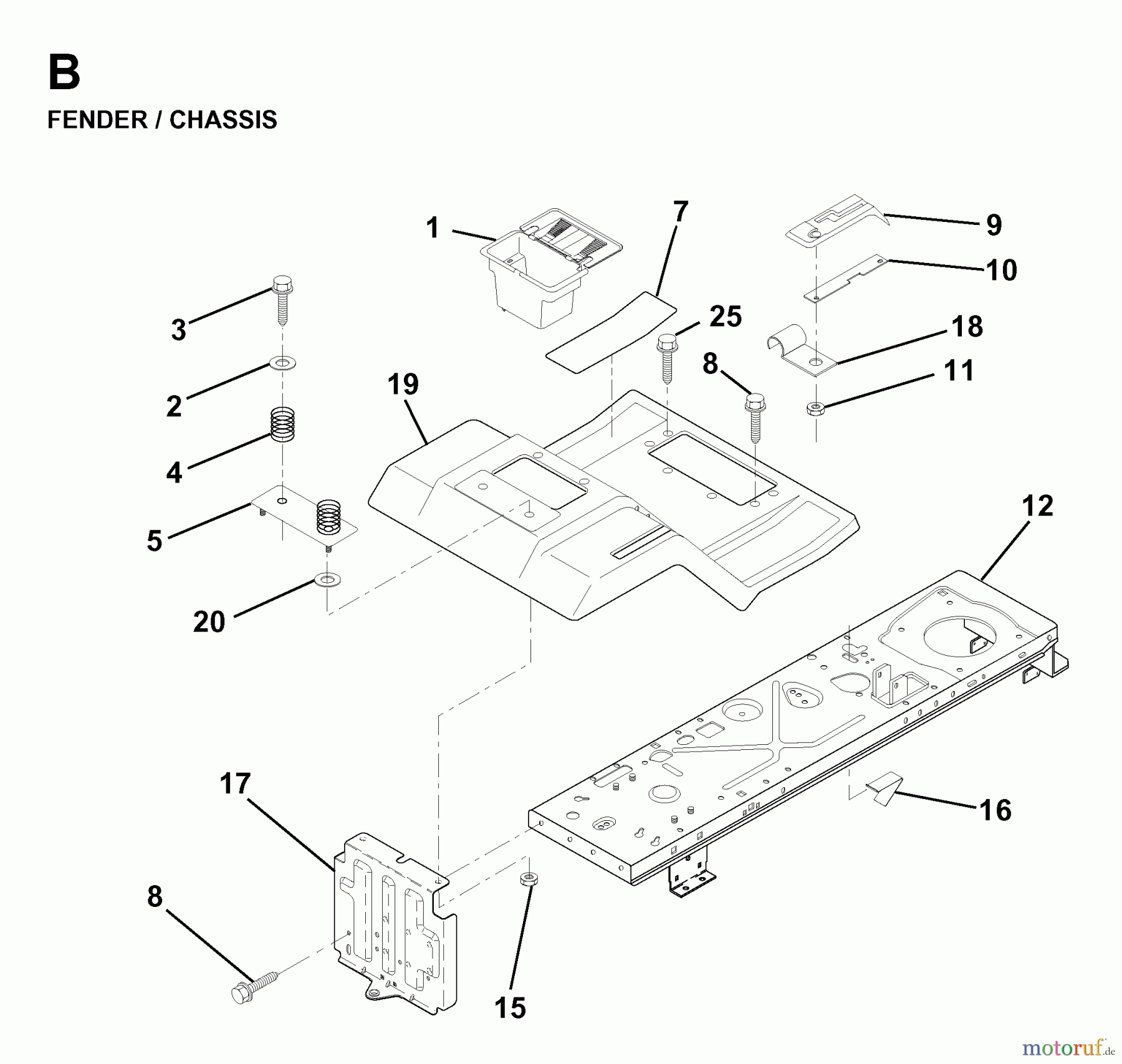 Jonsered Rasen und Garten Traktoren LR12 (1998-04) - Jonsered Lawn & Garden Tractor (Canada) CHASSIS ENCLOSURES