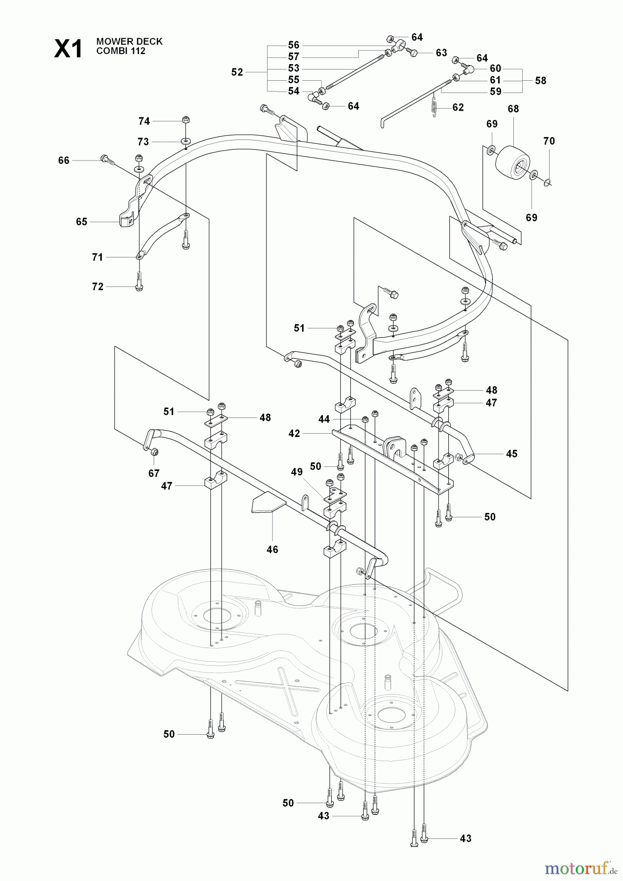 Jonsered Reitermäher FR2216 A (965190501) - Jonsered Rear-Engine Riding Mower (2009-02) 44 /112CM CUTTING DECK #2