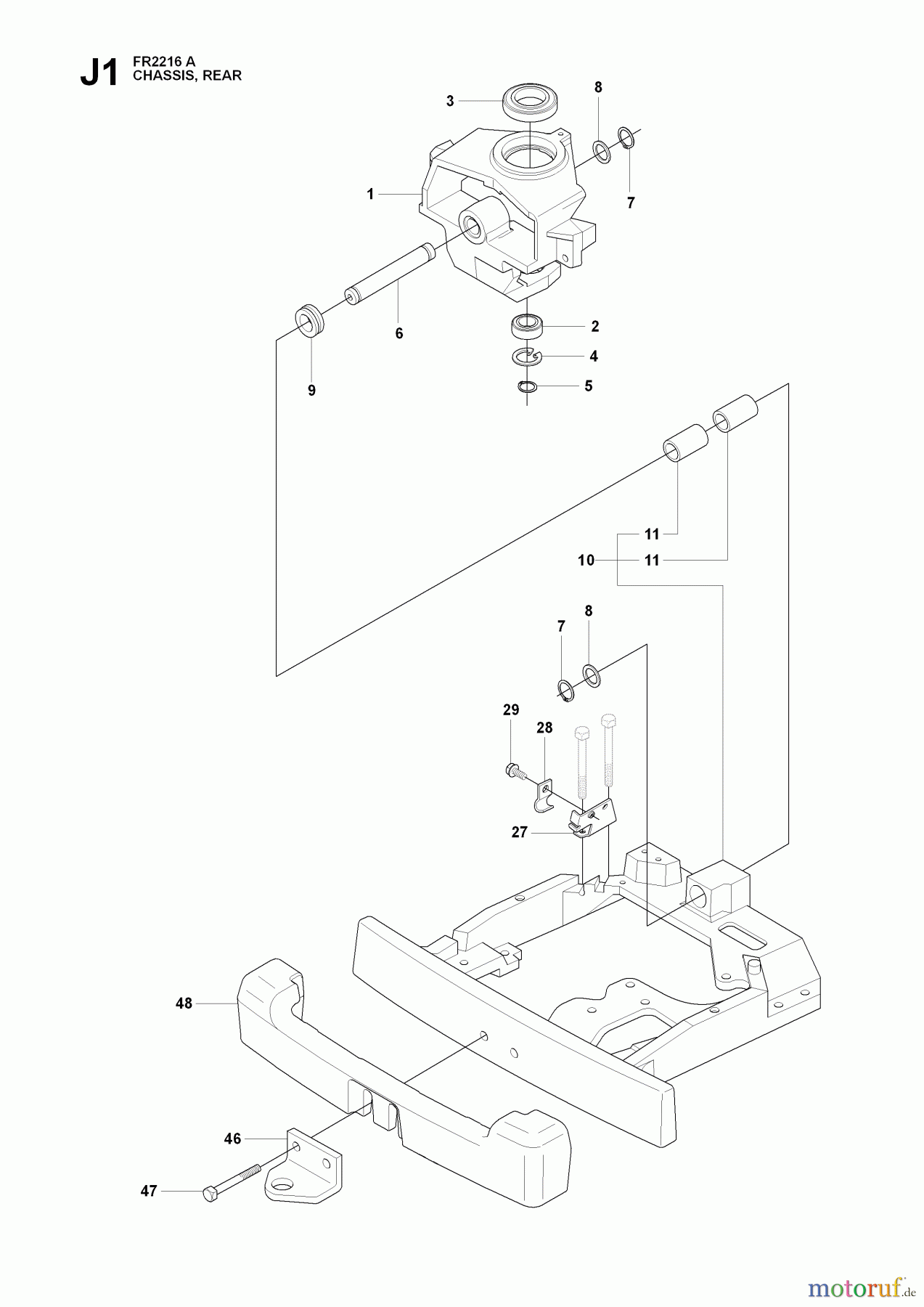 Jonsered Reitermäher FR2216 A (965190501) - Jonsered Rear-Engine Riding Mower (2009-02) TRANSMISSION #3