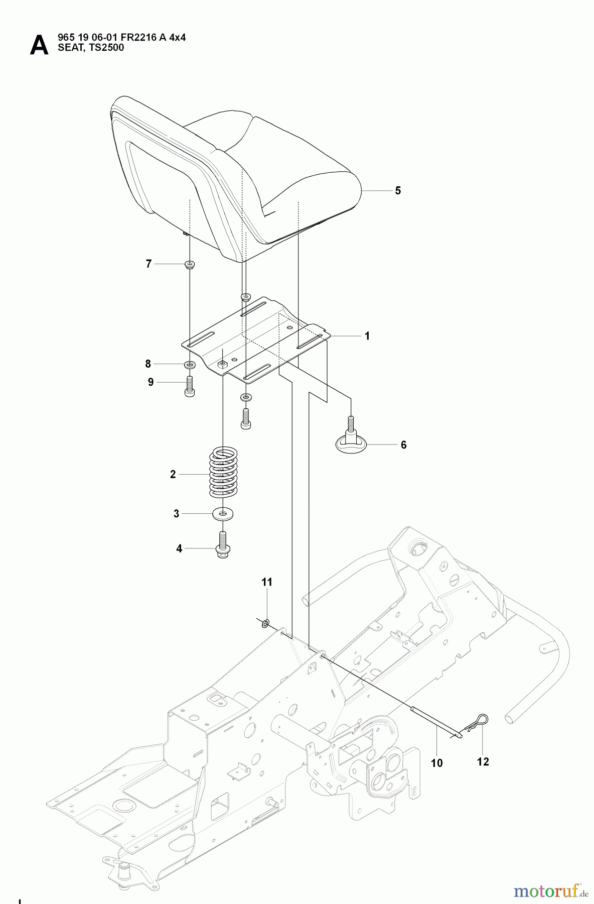  Jonsered Reitermäher FR2216 A 4X4 - Jonsered Rear-Engine Riding Mower (2008-01) SEAT