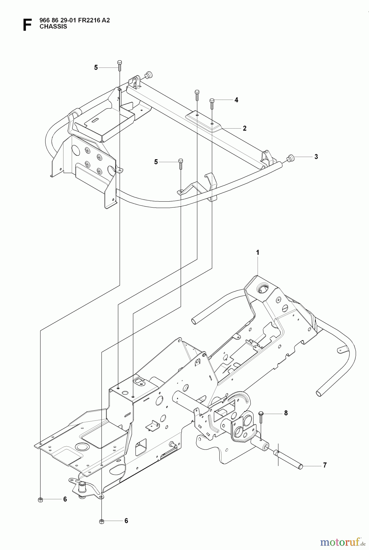 Jonsered Reitermäher FR2216 A2 (966862901) - Jonsered Rear-Engine Riding Mower (2008-01) CHASSIS ENCLOSURES