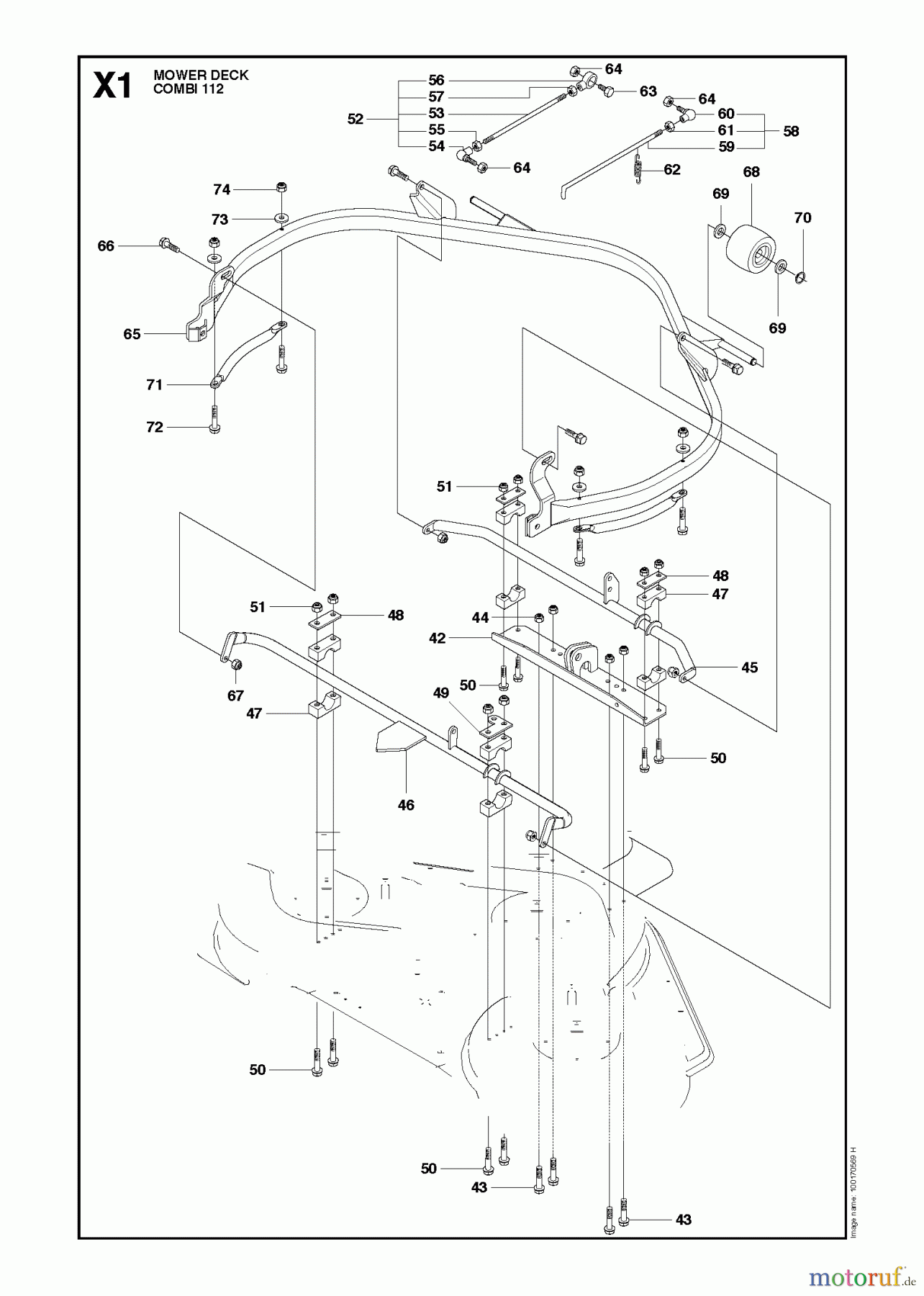 Jonsered Reitermäher FR2216 A2 (966862901) - Jonsered Rear-Engine Riding Mower (2009-02) 44 /112CM CUTTING DECK #1