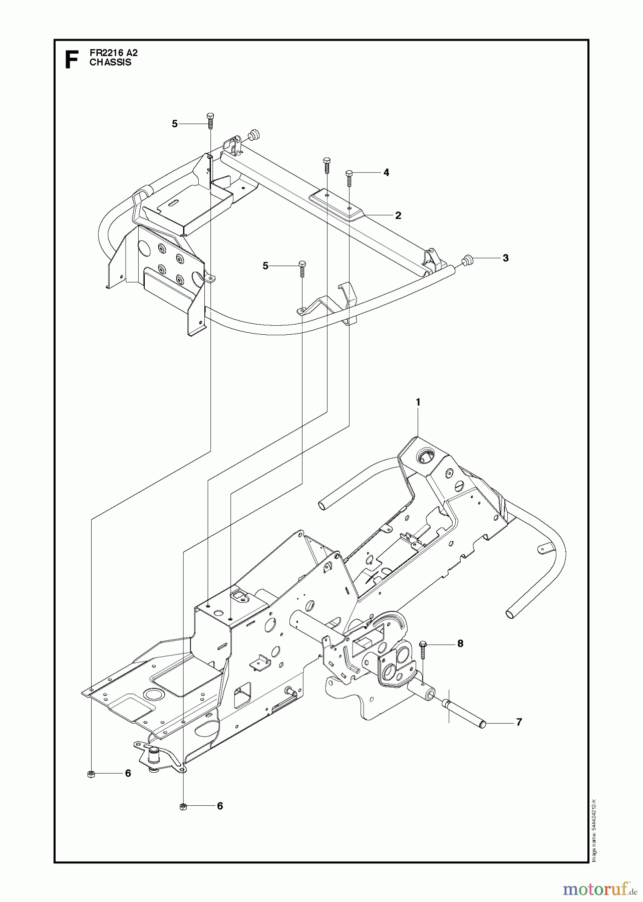 Jonsered Reitermäher FR2216 A2 (966862901) - Jonsered Rear-Engine Riding Mower (2009-02) CHASSIS / FRAME