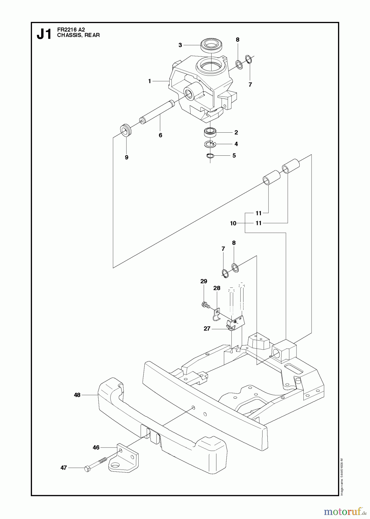 Jonsered Reitermäher FR2216 A2 (966862901) - Jonsered Rear-Engine Riding Mower (2009-02) CHASSIS REAR #2