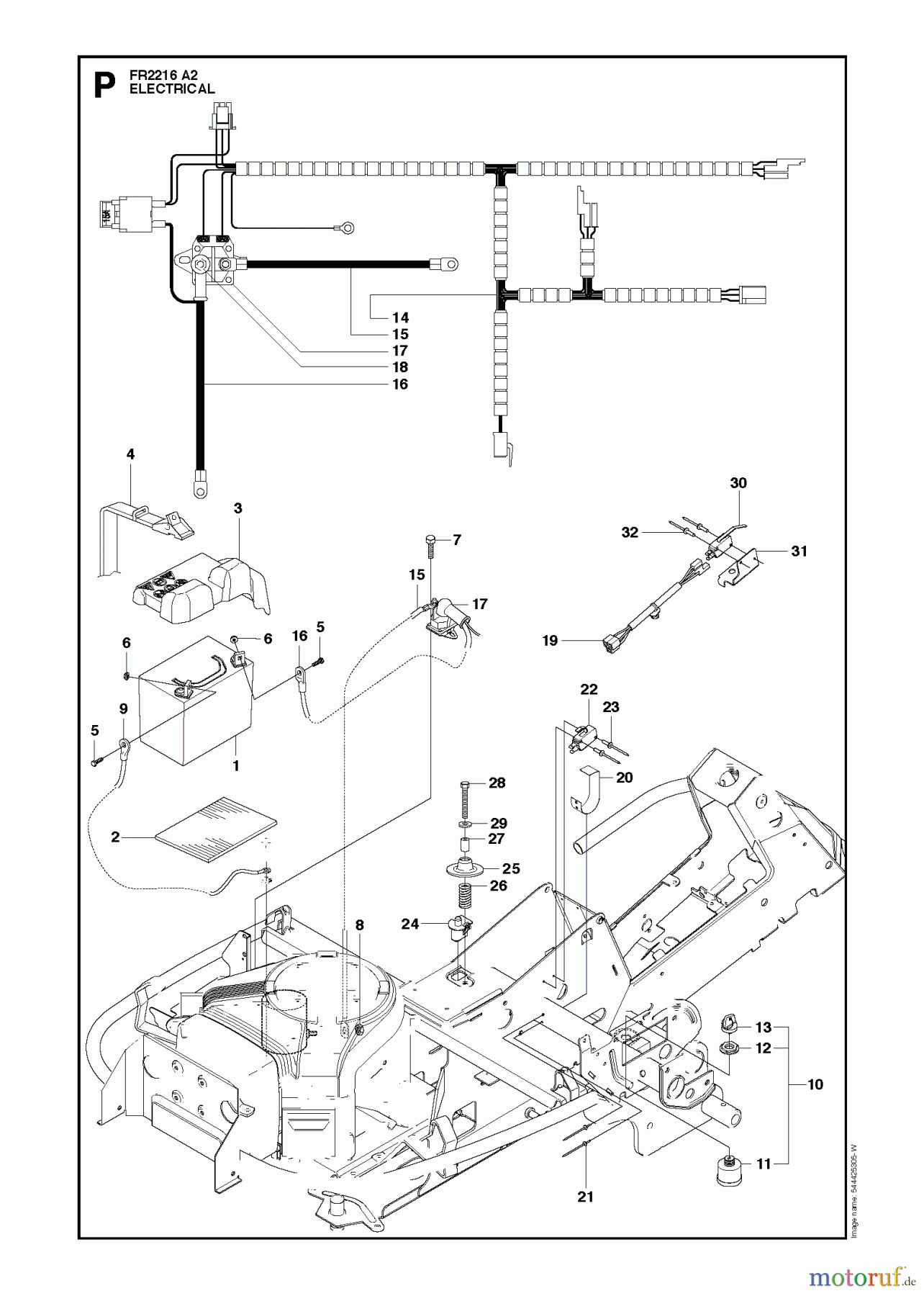 Jonsered Reitermäher FR2216 A2 (966862901) - Jonsered Rear-Engine Riding Mower (2009-02) ELECTRICAL